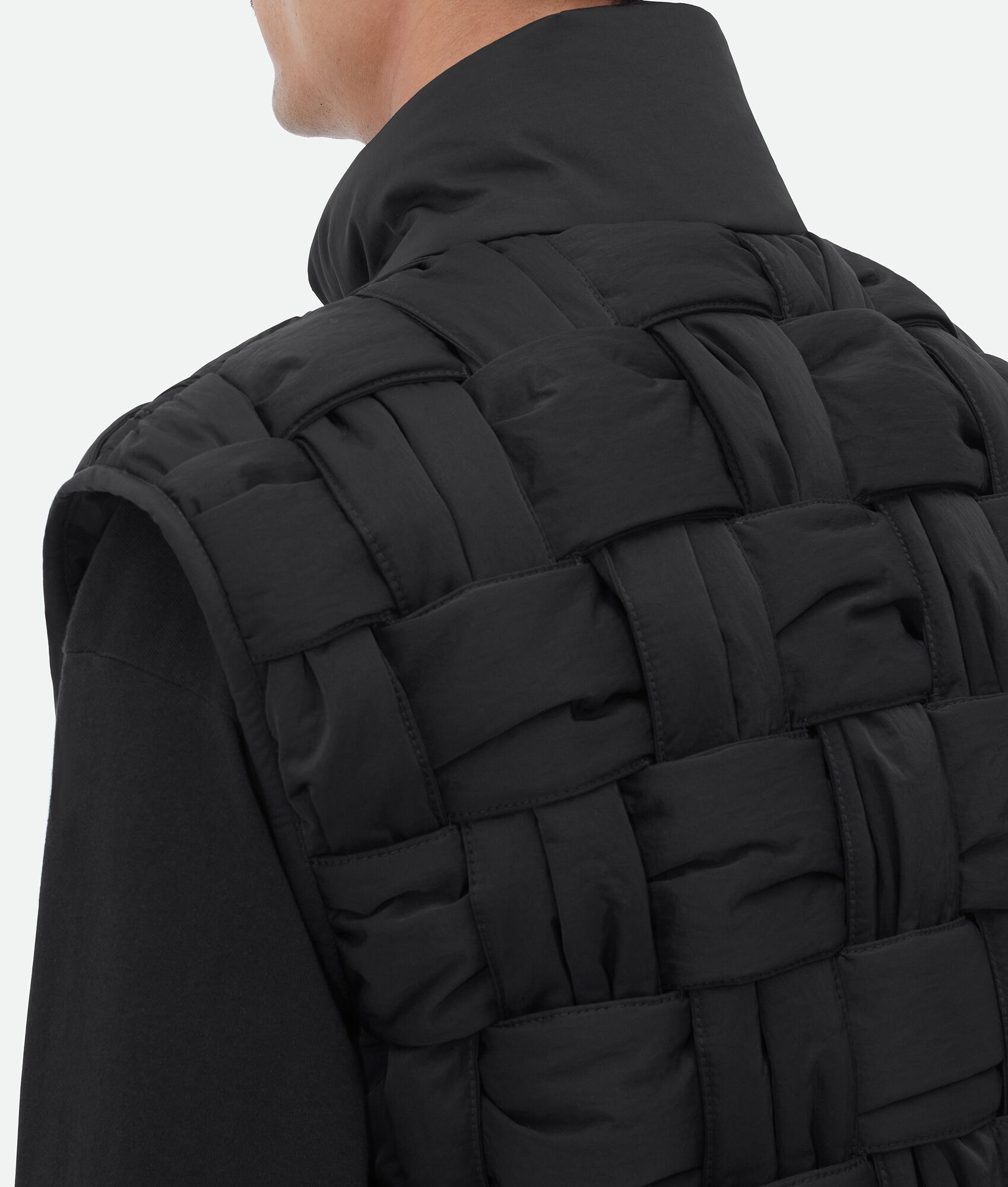 padded nylon intreccio gilet - 4