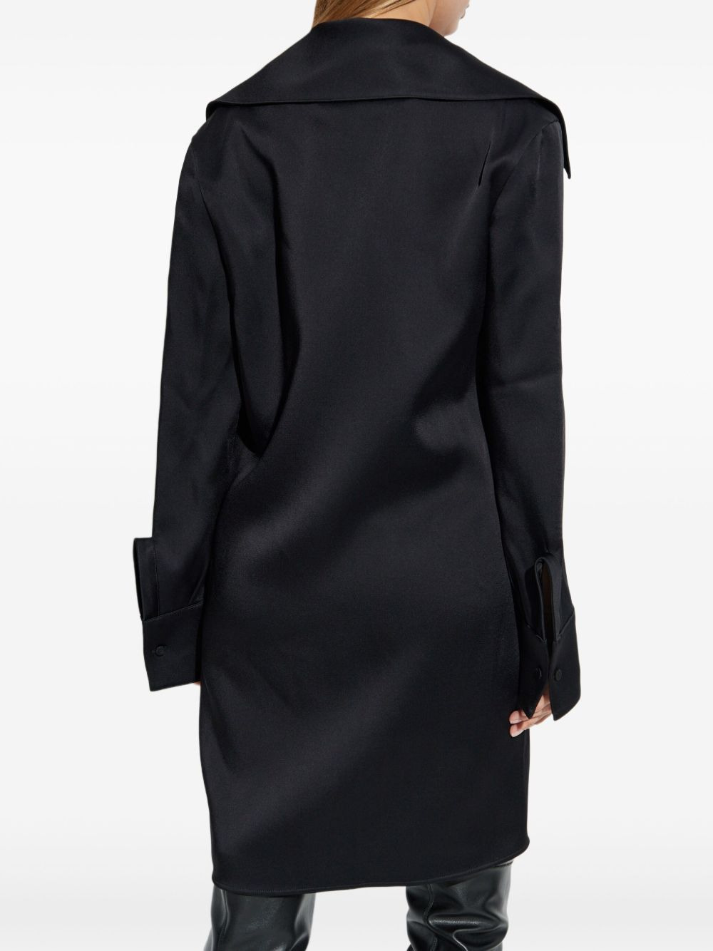 oversized-collar shirt dress - 4