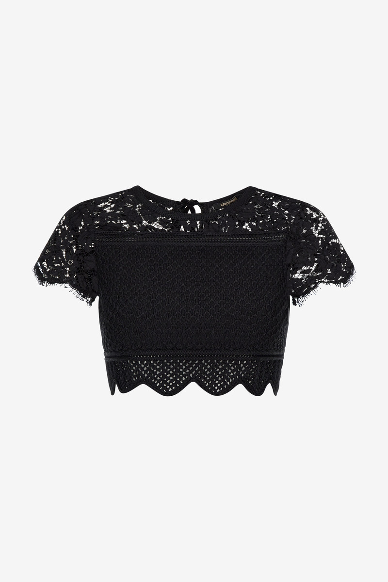 Black Lace Crop Top 1