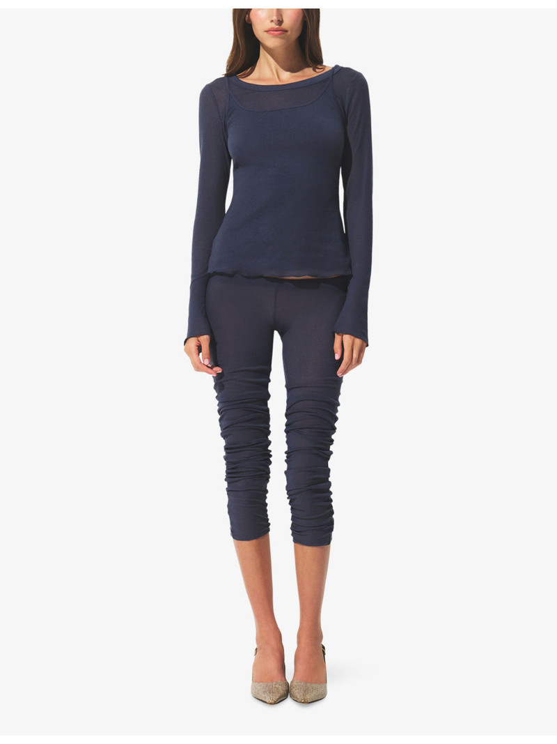 SKIMS Sheer Rib Long-Sleeve Crew Neck Jersey Top outlook