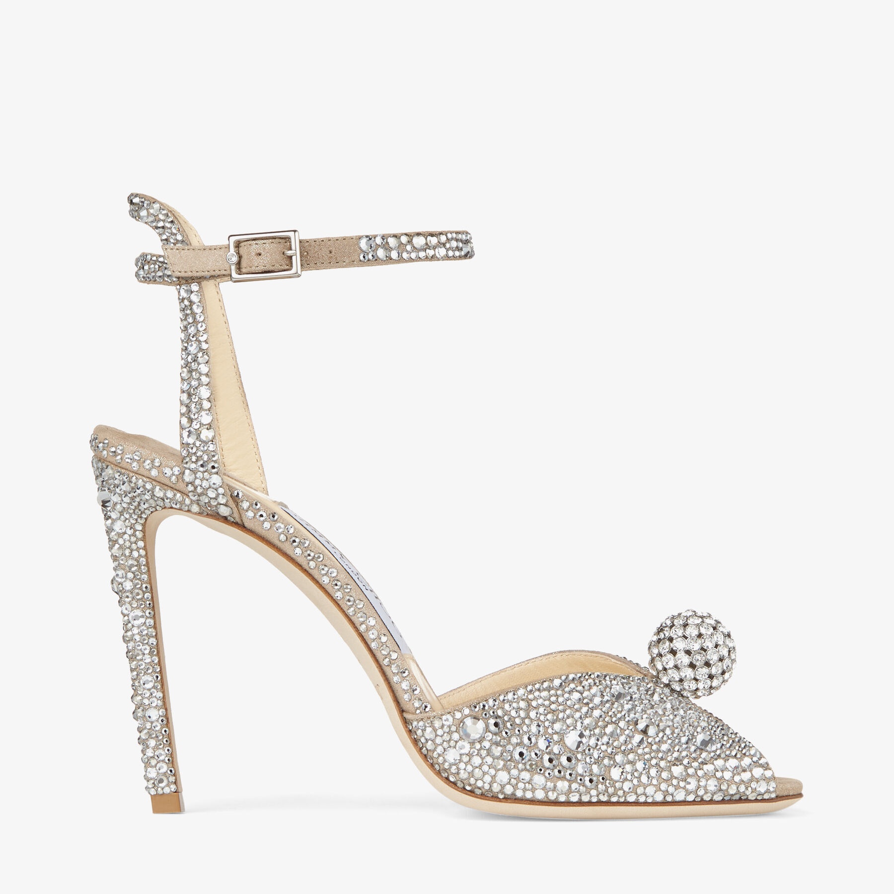 JIMMY CHOO Sacora 100 faux pearl-embellished satin sandals