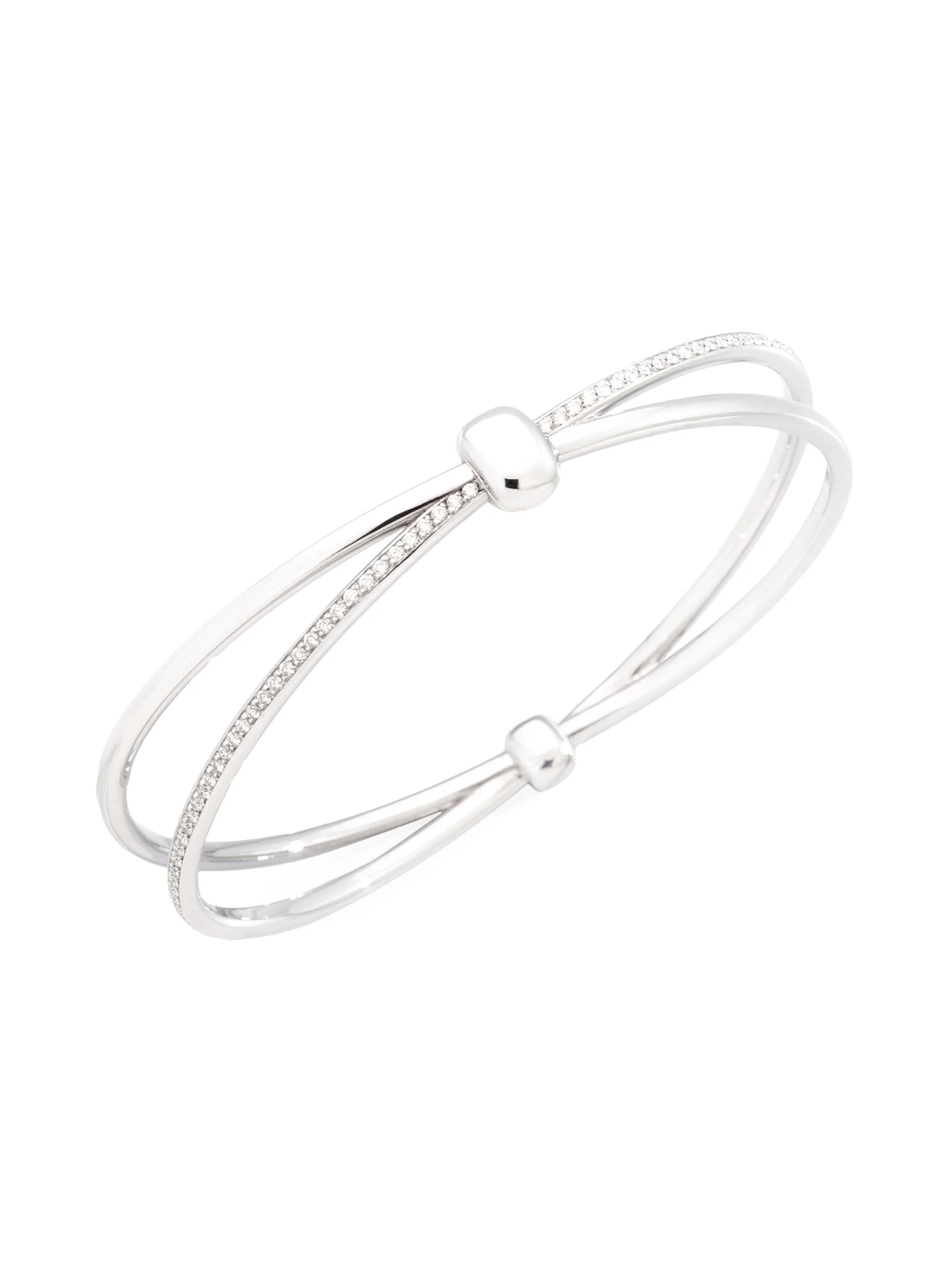 Women's Together 18K Rhodium-Plated White Gold & 0.9 TCW Diamonds Bangle Bracelet - White Gold - 1