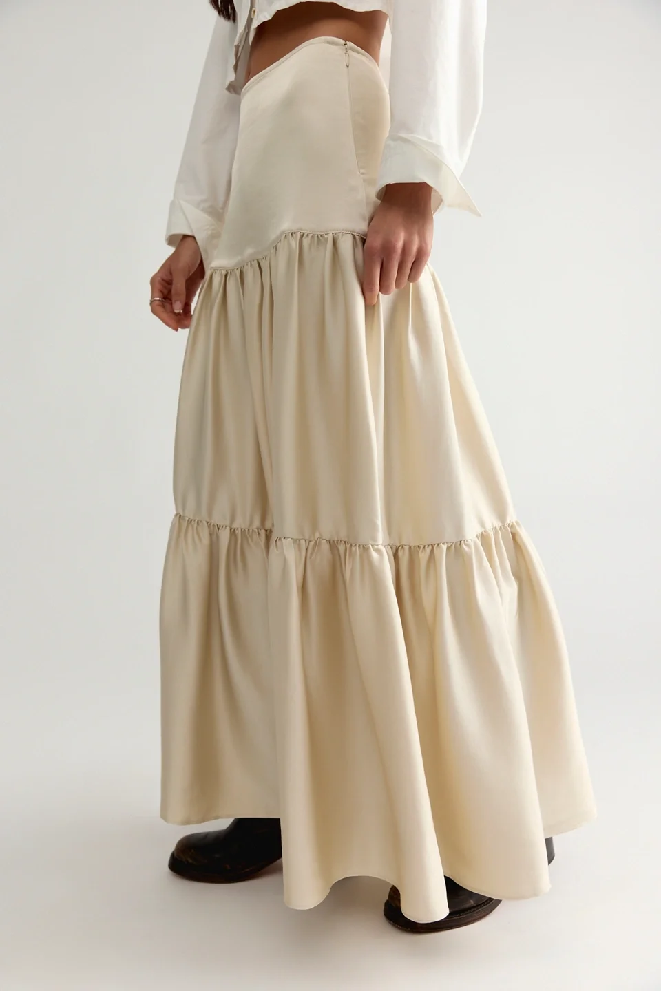 Juliette Satin Maxi Skirt - 1