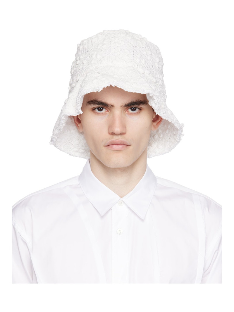 Comme des Garçons SHIRT White Crochet Hat outlook