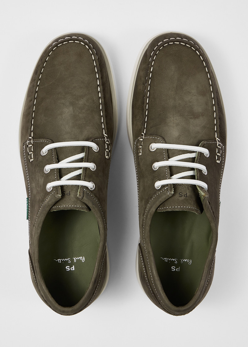Khaki 'Pebble' Boat Shoes 3