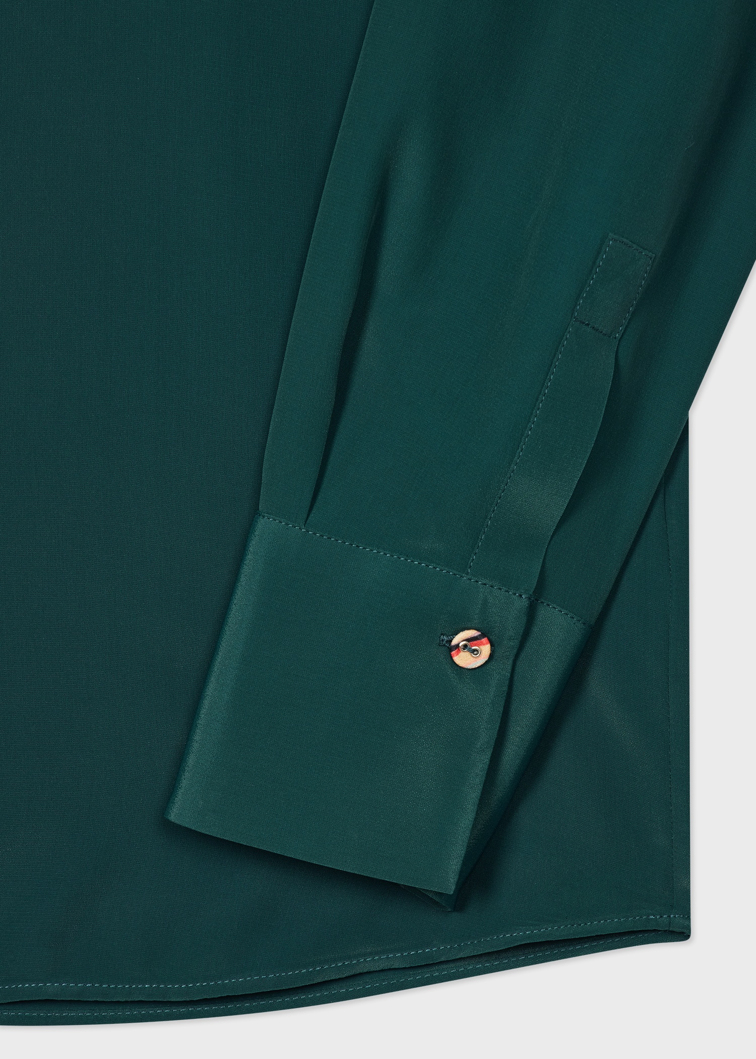 Women's Teal Silk-Blend Blouse - 2