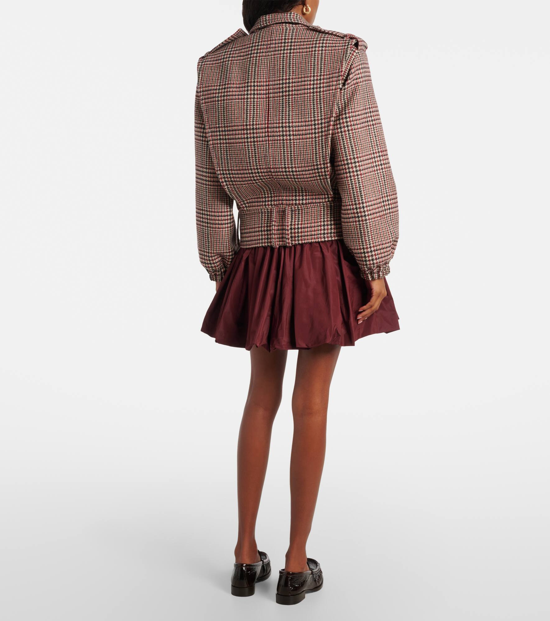Checked virgin wool jacket - 3