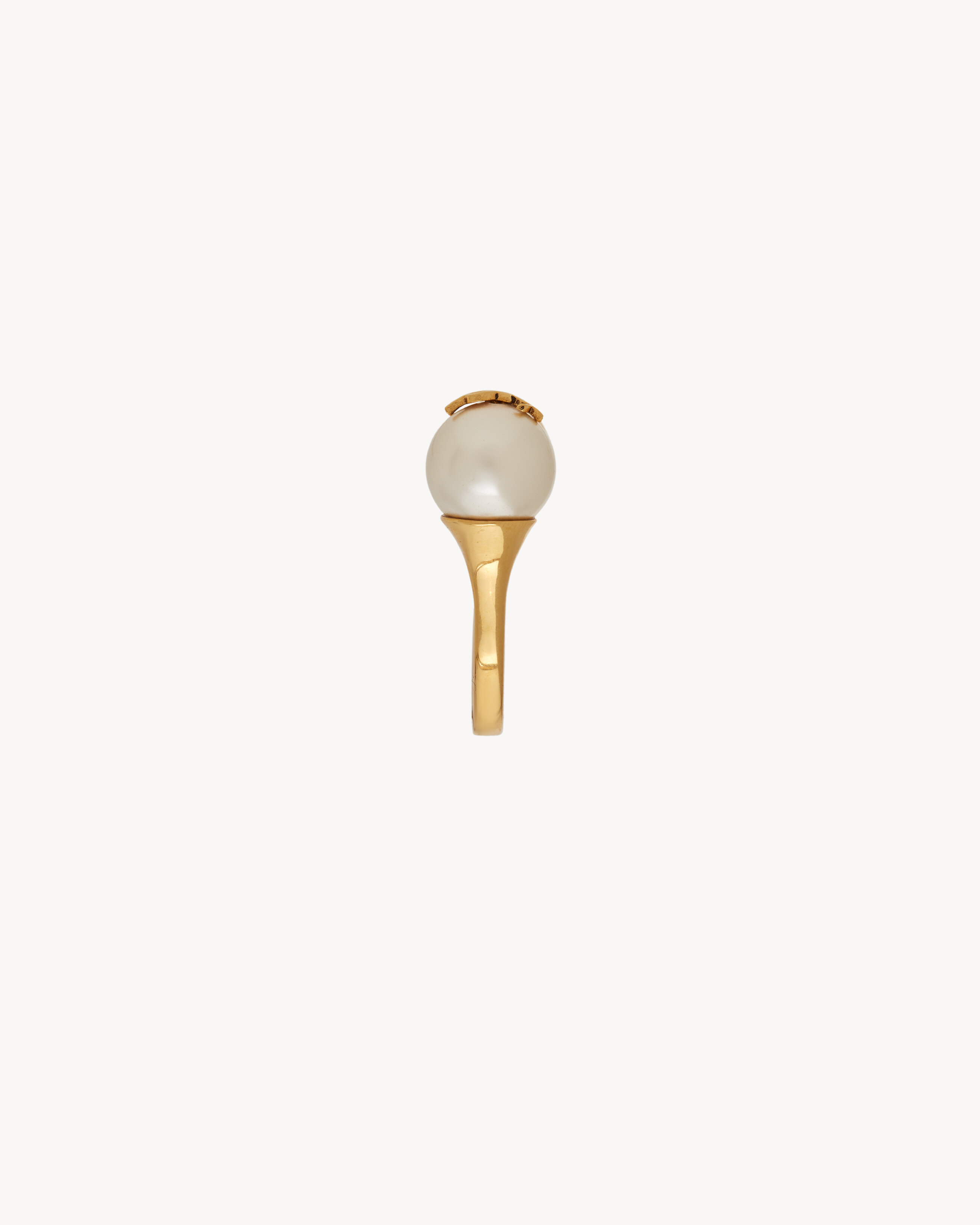 ysl pearl and ball ring in metal - 3