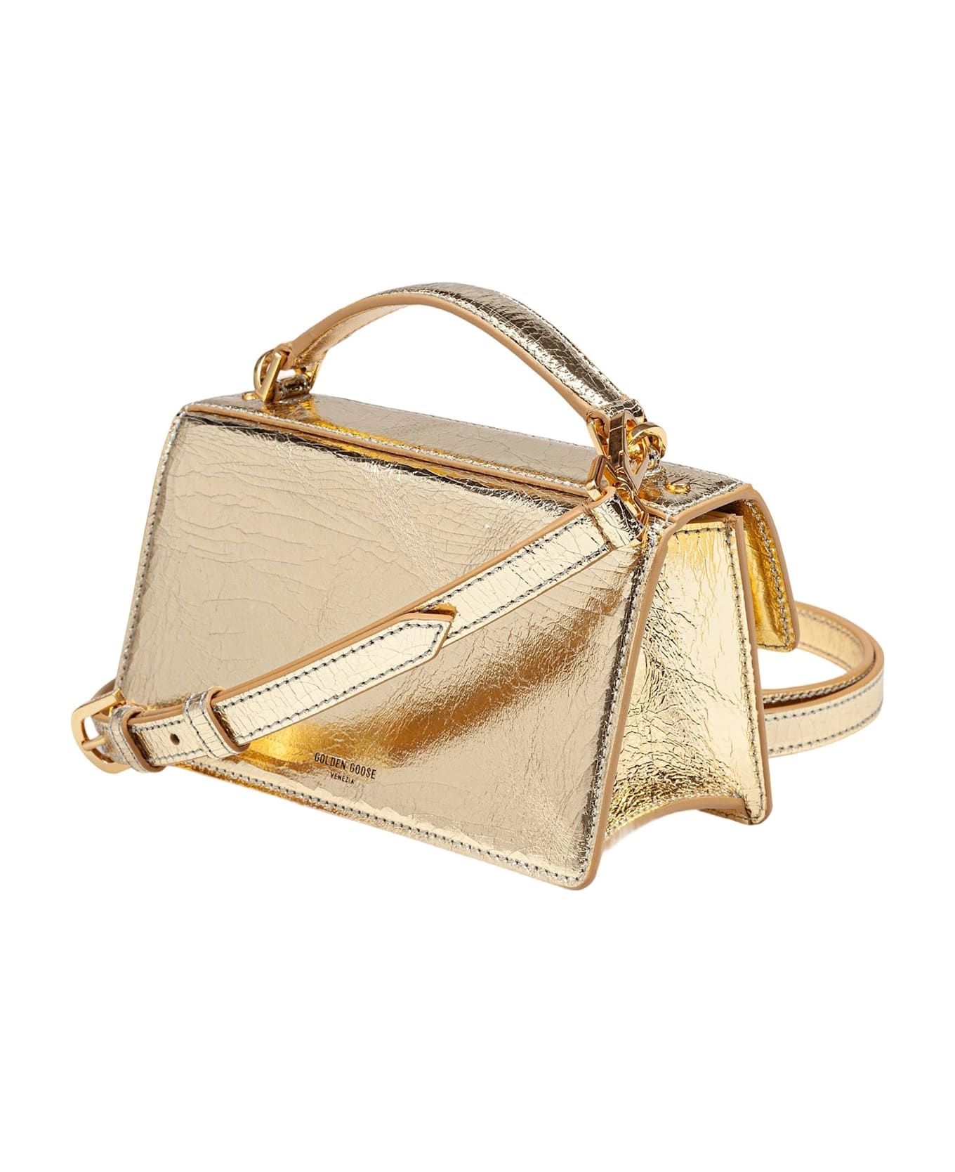 Golden Goose Venezia Small Handbag In Gold Color Leather - 3