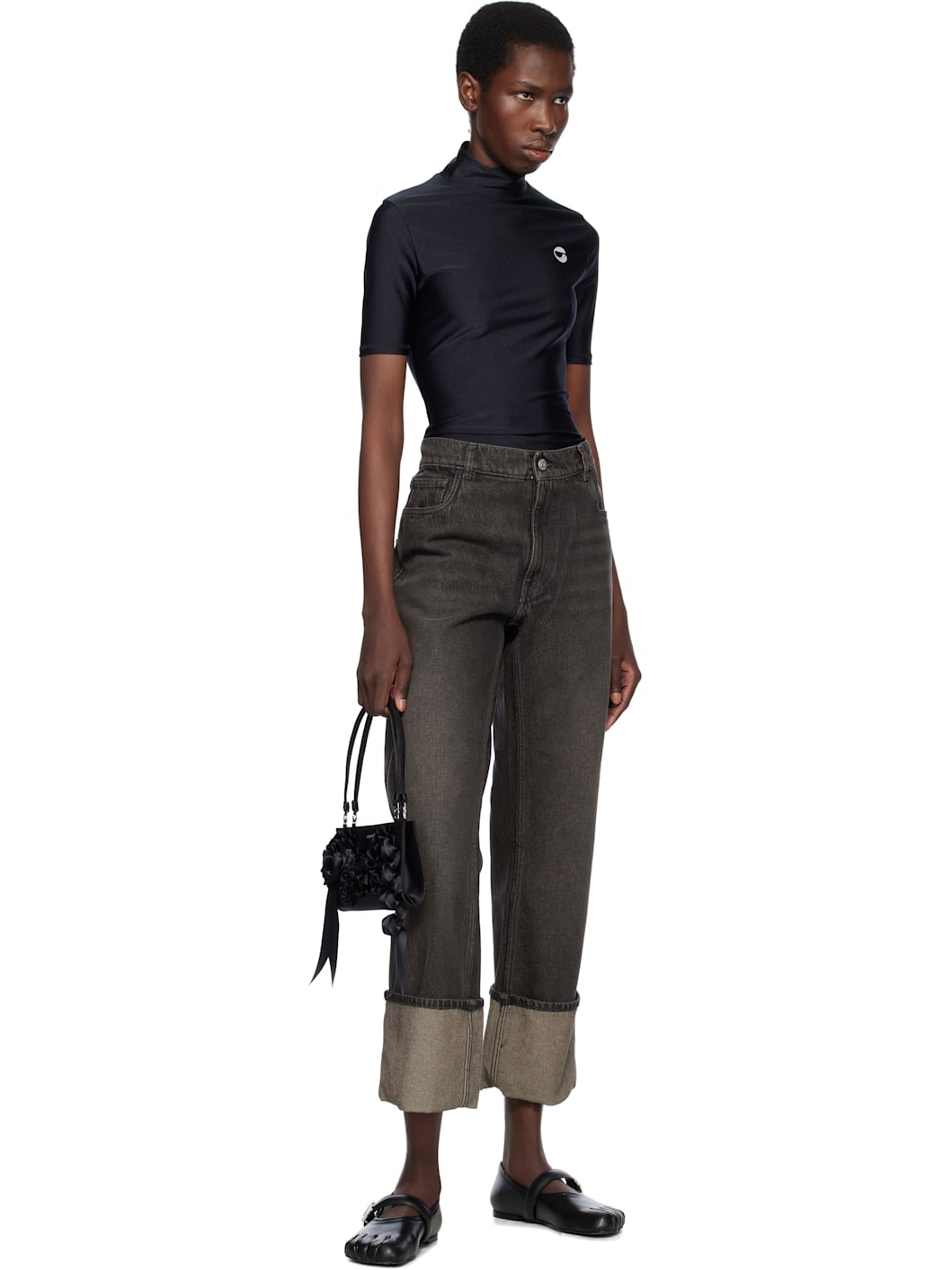 Black High Neck Fitted Top - 5