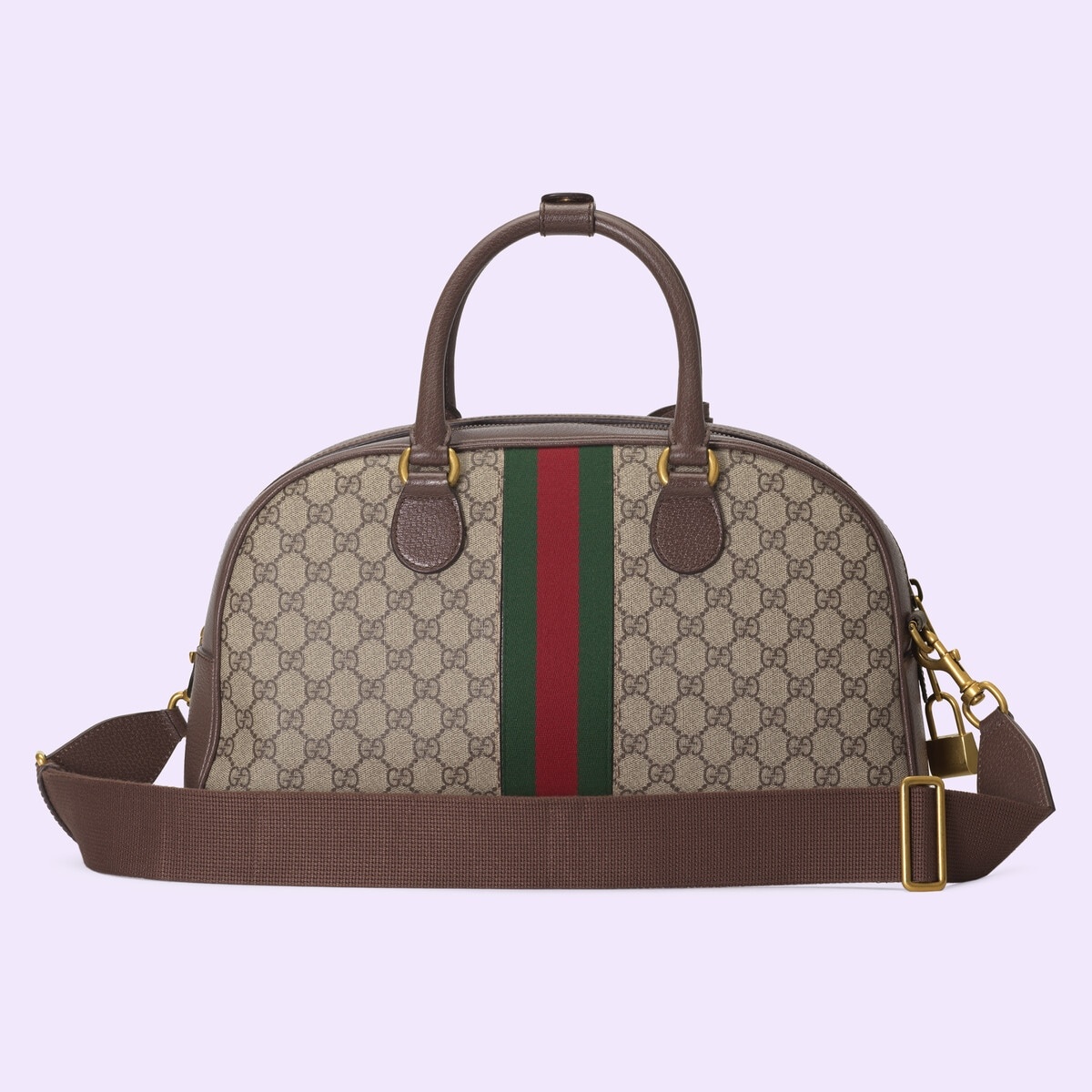 Gucci Savoy maxi duffle bag in beige and ebony Supreme