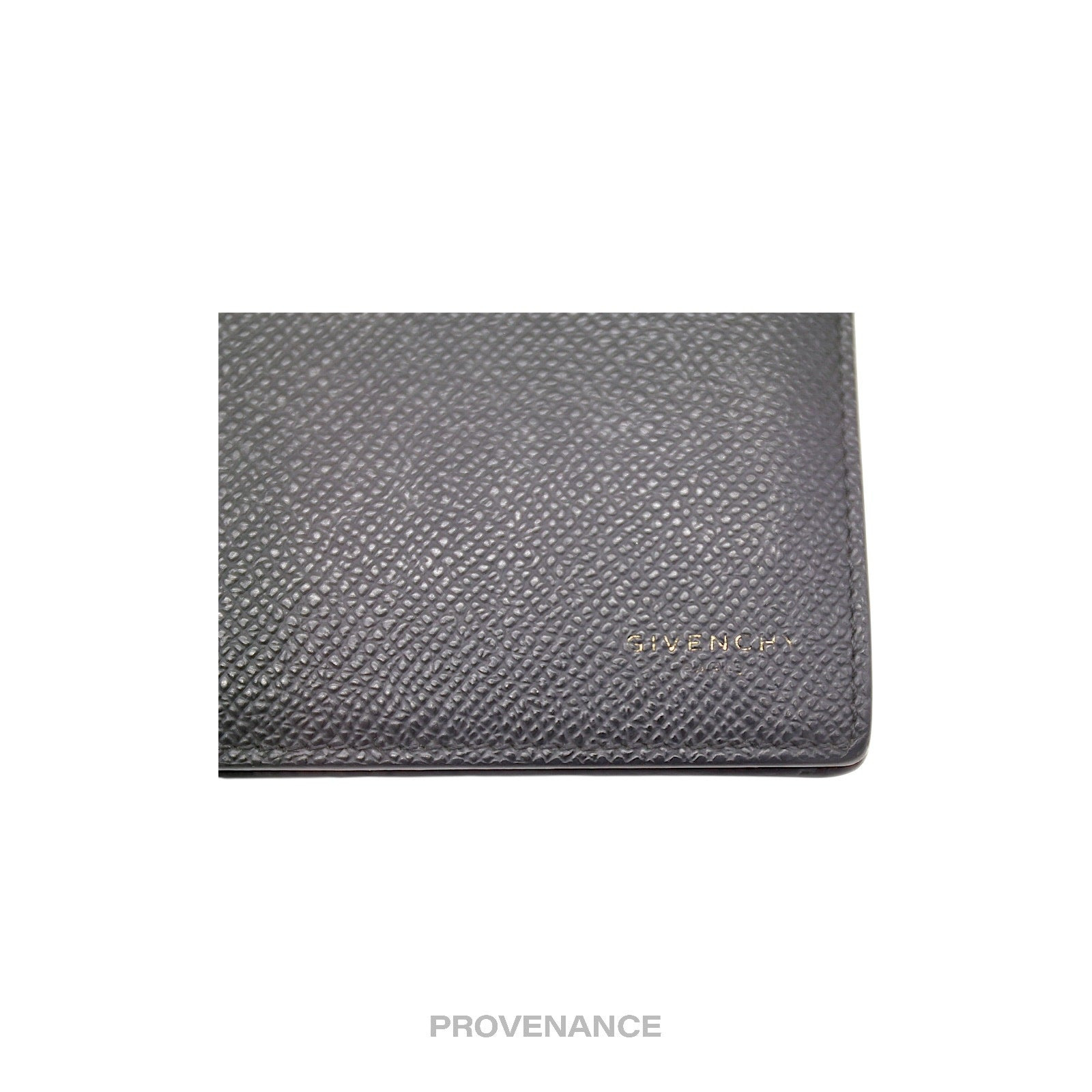 Givenchy Logo Bifold Wallet - Black Red Grained Leather - 5