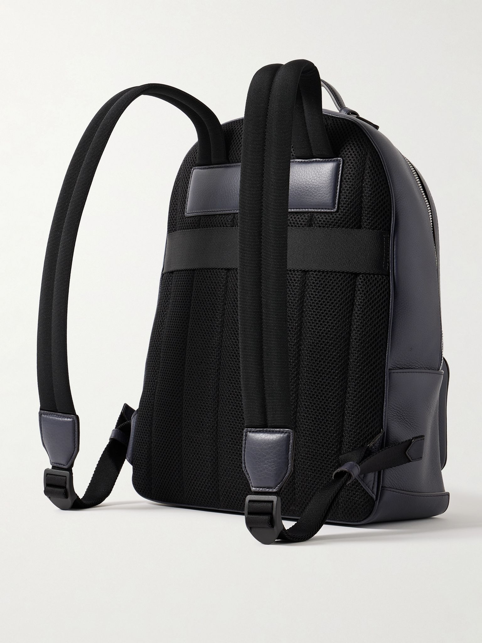 Full-Grain Leather Backpack Blue - 3