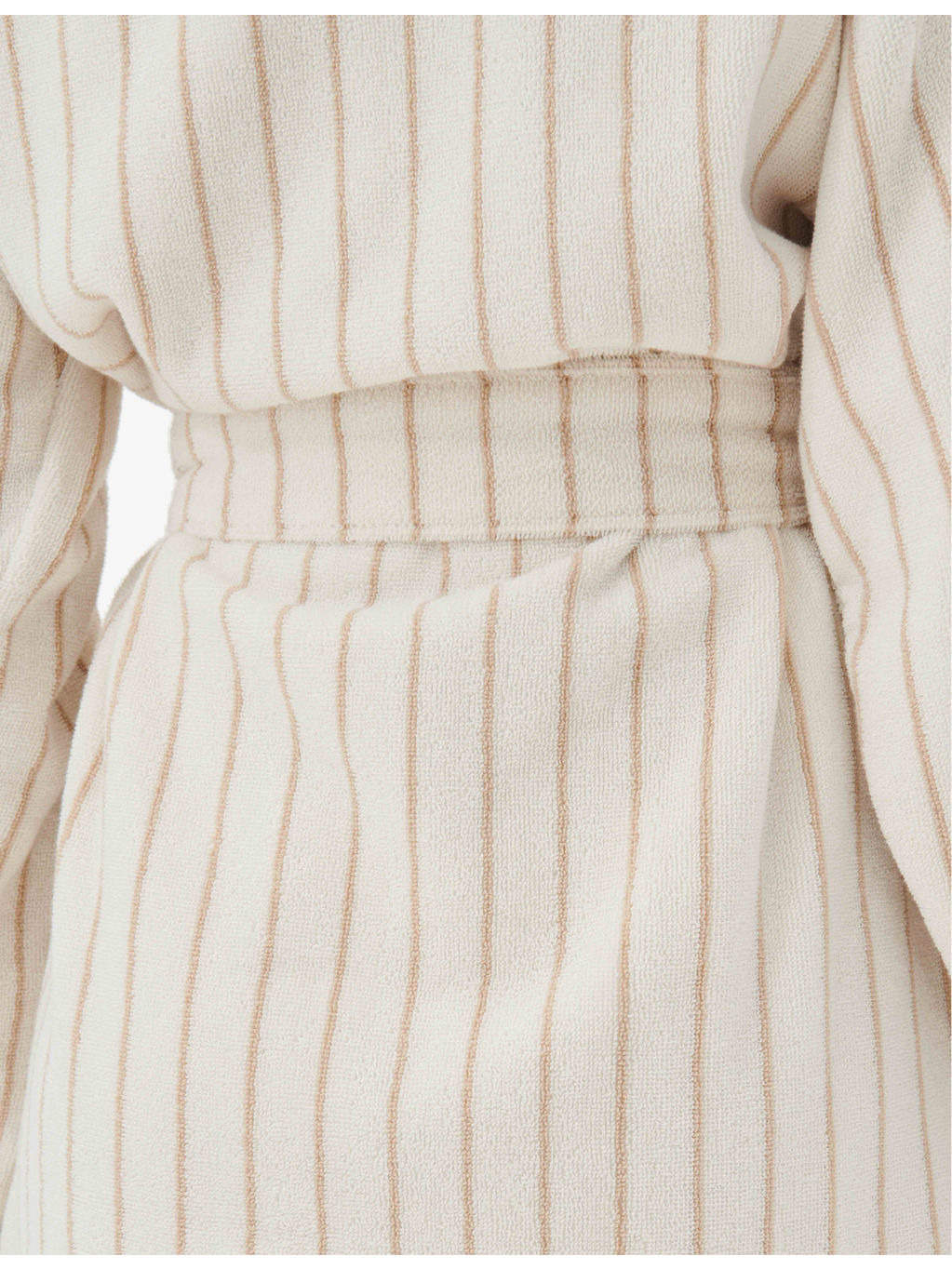 Hooded striped organic-cotton robe - 5