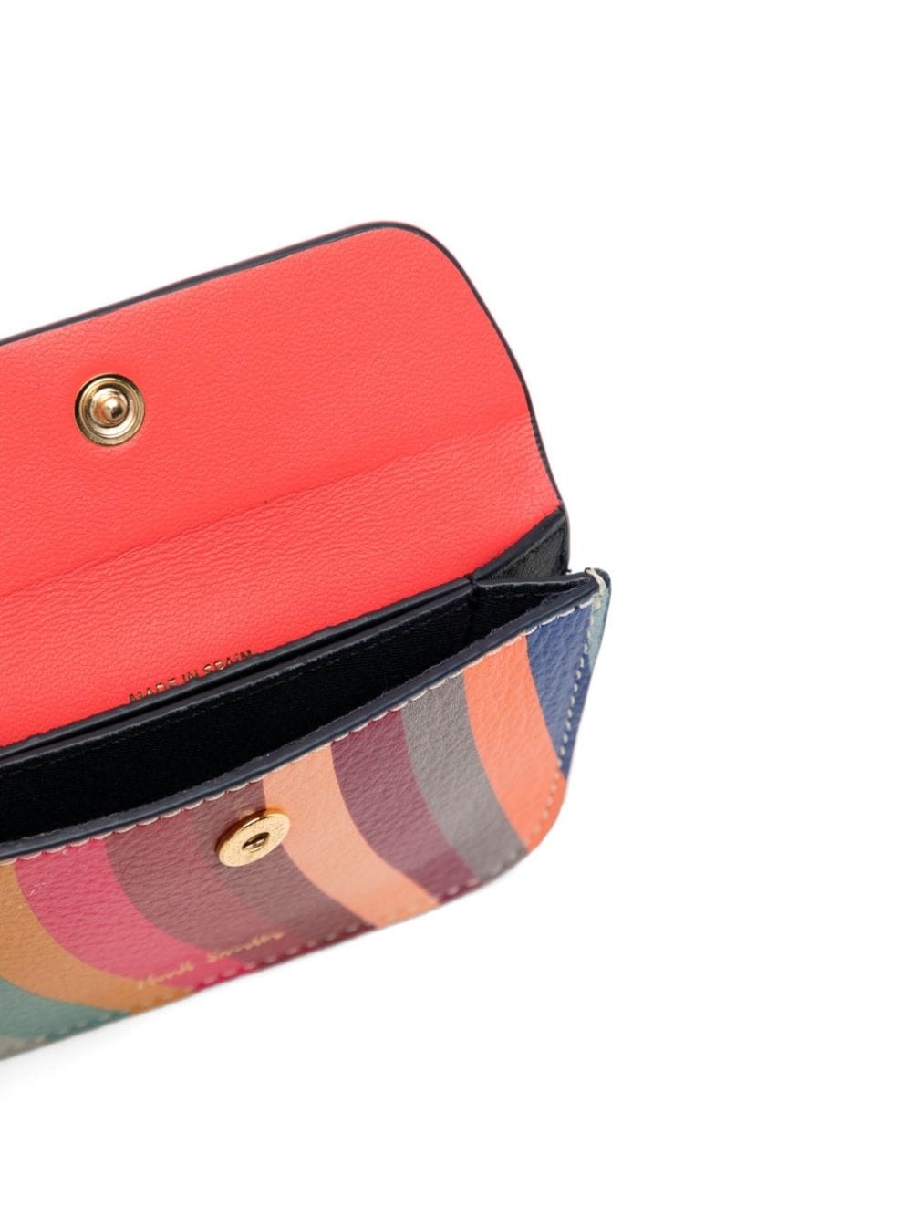 striped leather wallet - 3