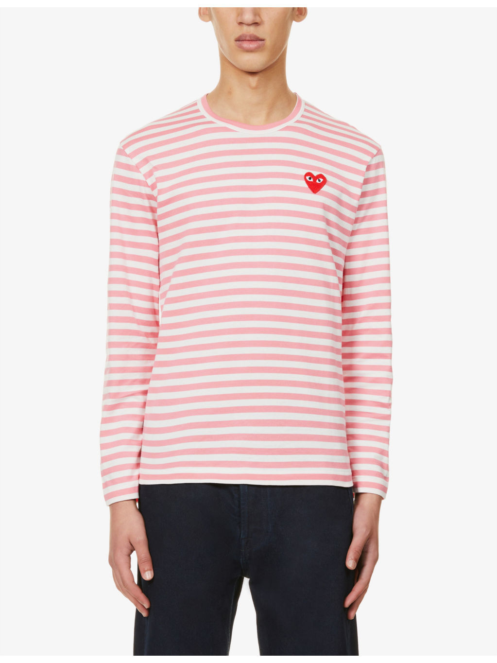 Branded stripe-print cotton-jersey top - 3