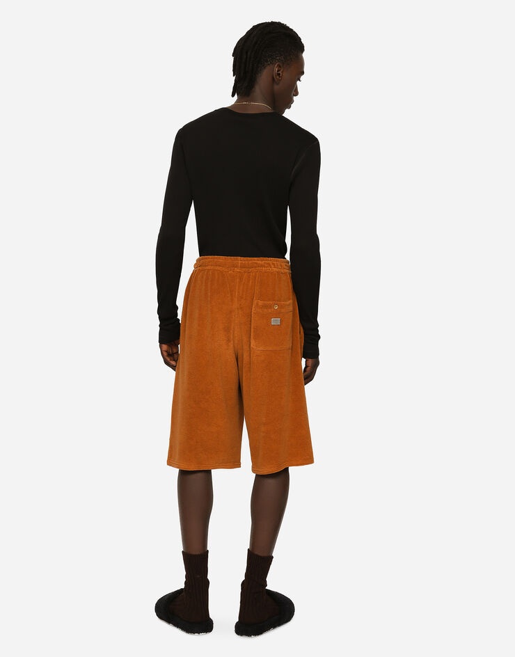 Terrycloth jogging shorts with logo tag - 3