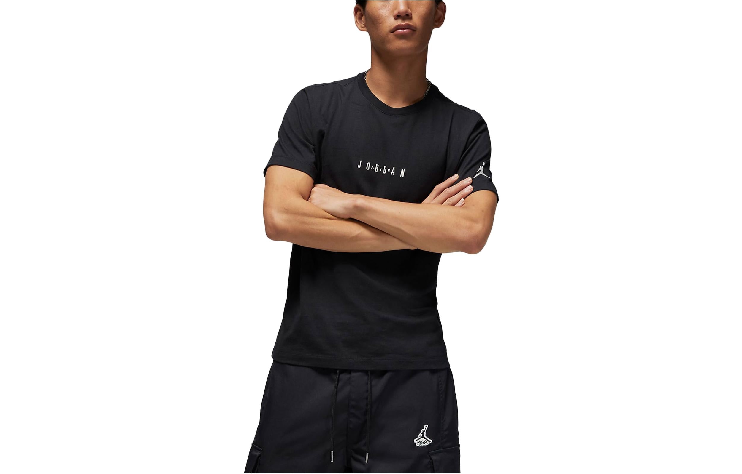 Air Jordan Embossed Air Crew T-Shirt 'Black' DM3183-010 - 2