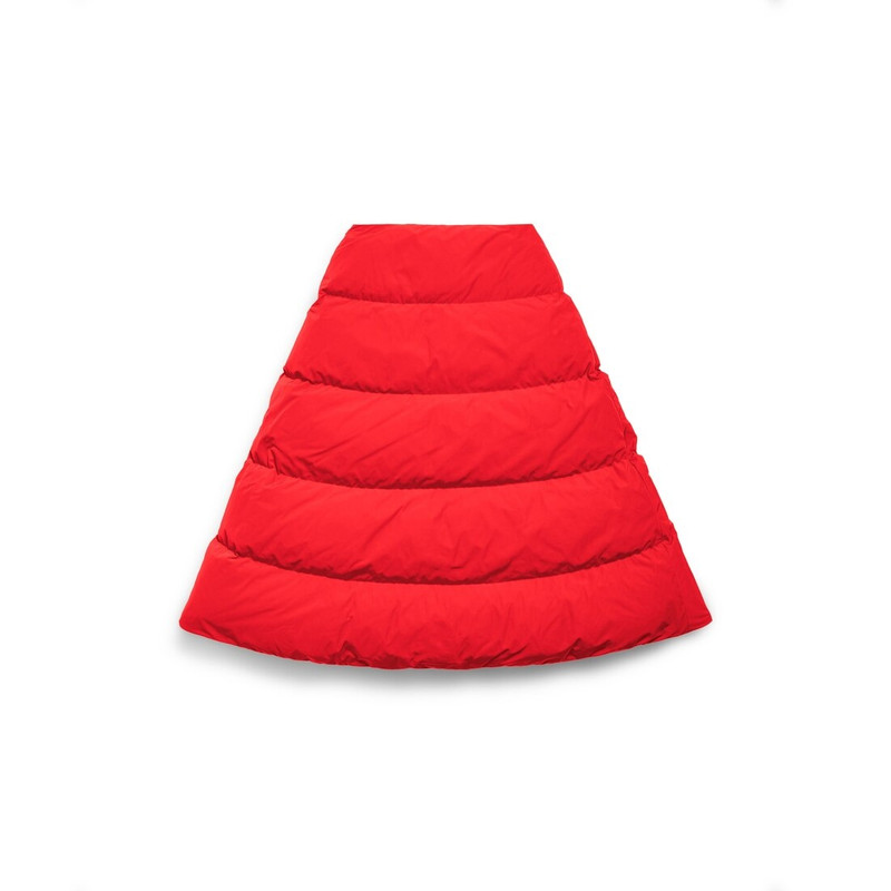 Women's Puffer Midi Skirt in Red 6