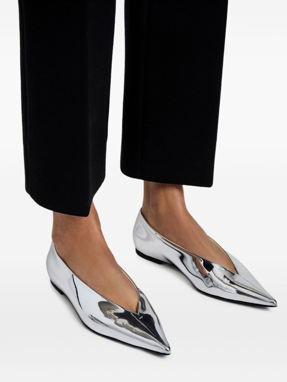 Slash pointed-toe flat pumps - 4