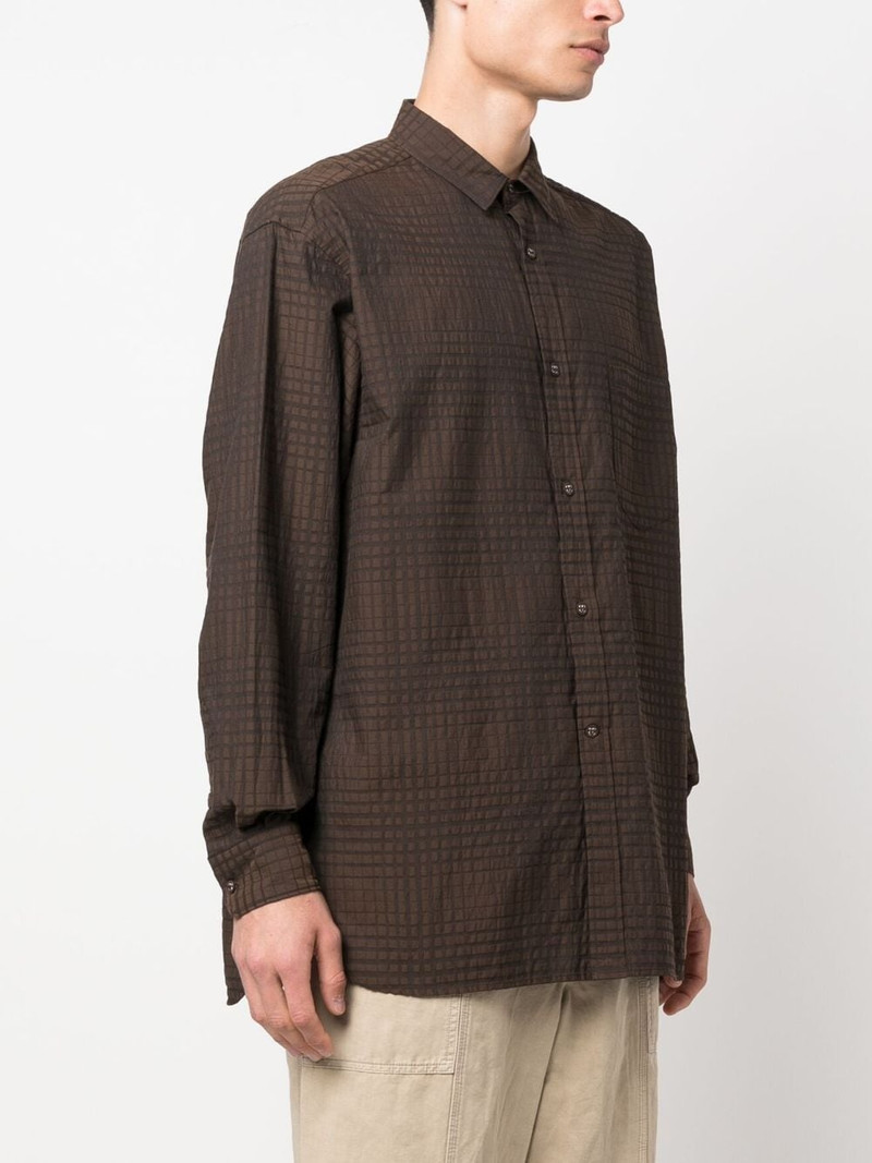 checked- jacquard long-sleeve shirt 3