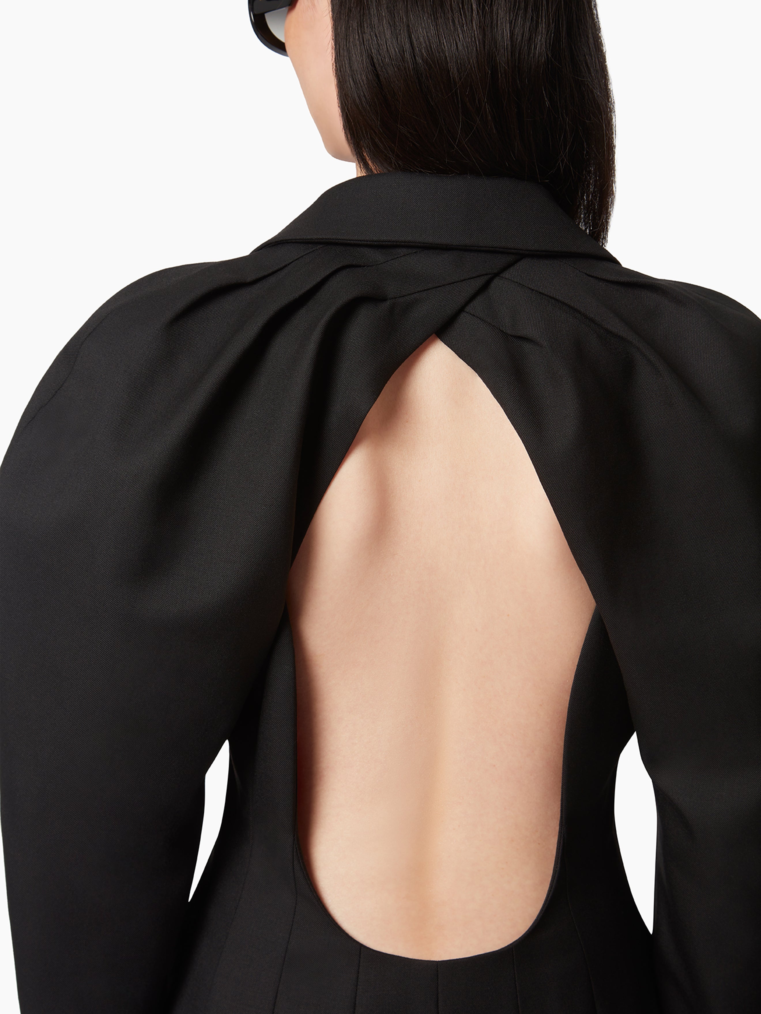 HALTER COAT WITH COCOON SLEEVES - 3