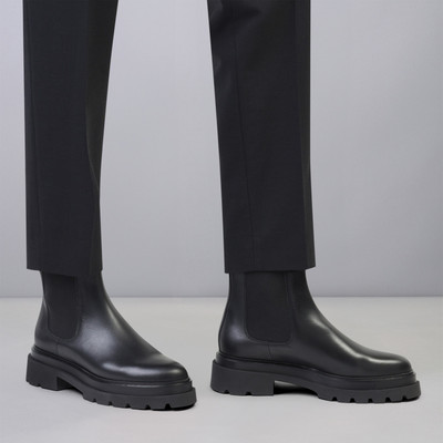 Santoni Women’s black leather Chelsea boot outlook
