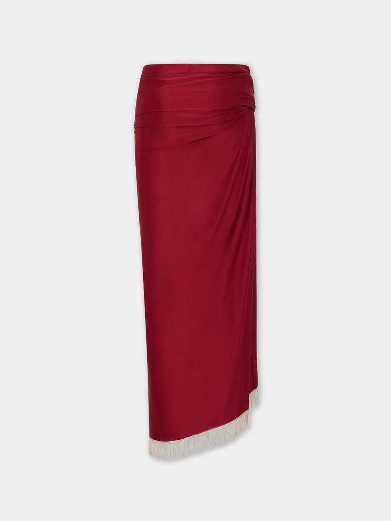 rabanne DRAPED MIDI SKIRT IN JERSEY outlook