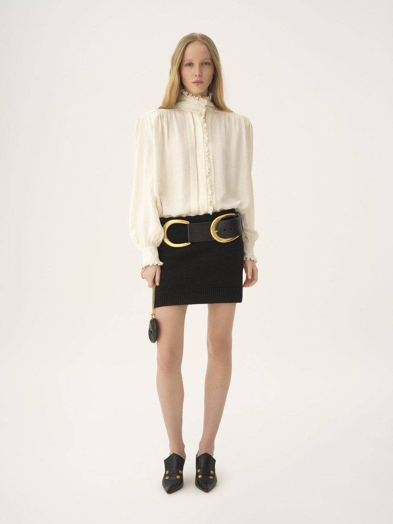 OVERSIZED RUFFLED BLOUSE IN SILK JACQUARD 3