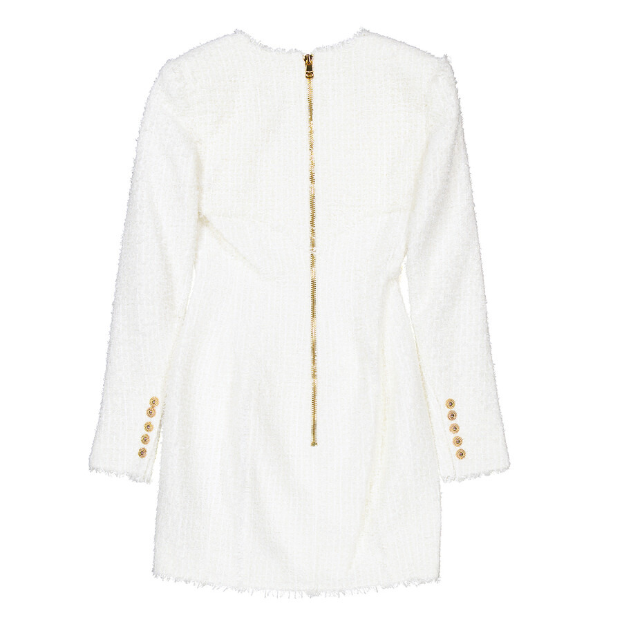 Balmain Button-Embellished Tweed Minidress - 6