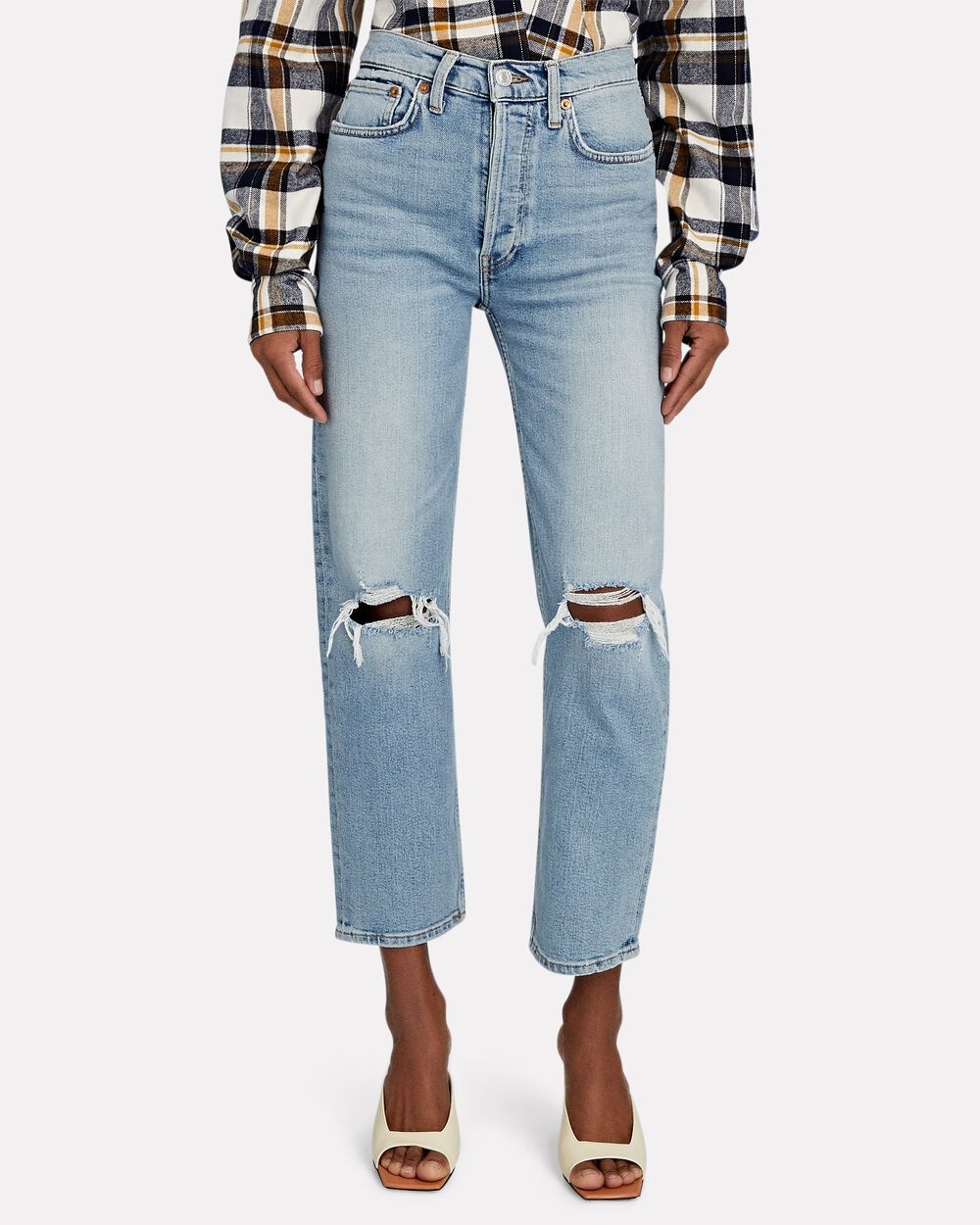 70s High-Rise Stove Pipe Jeans - 3