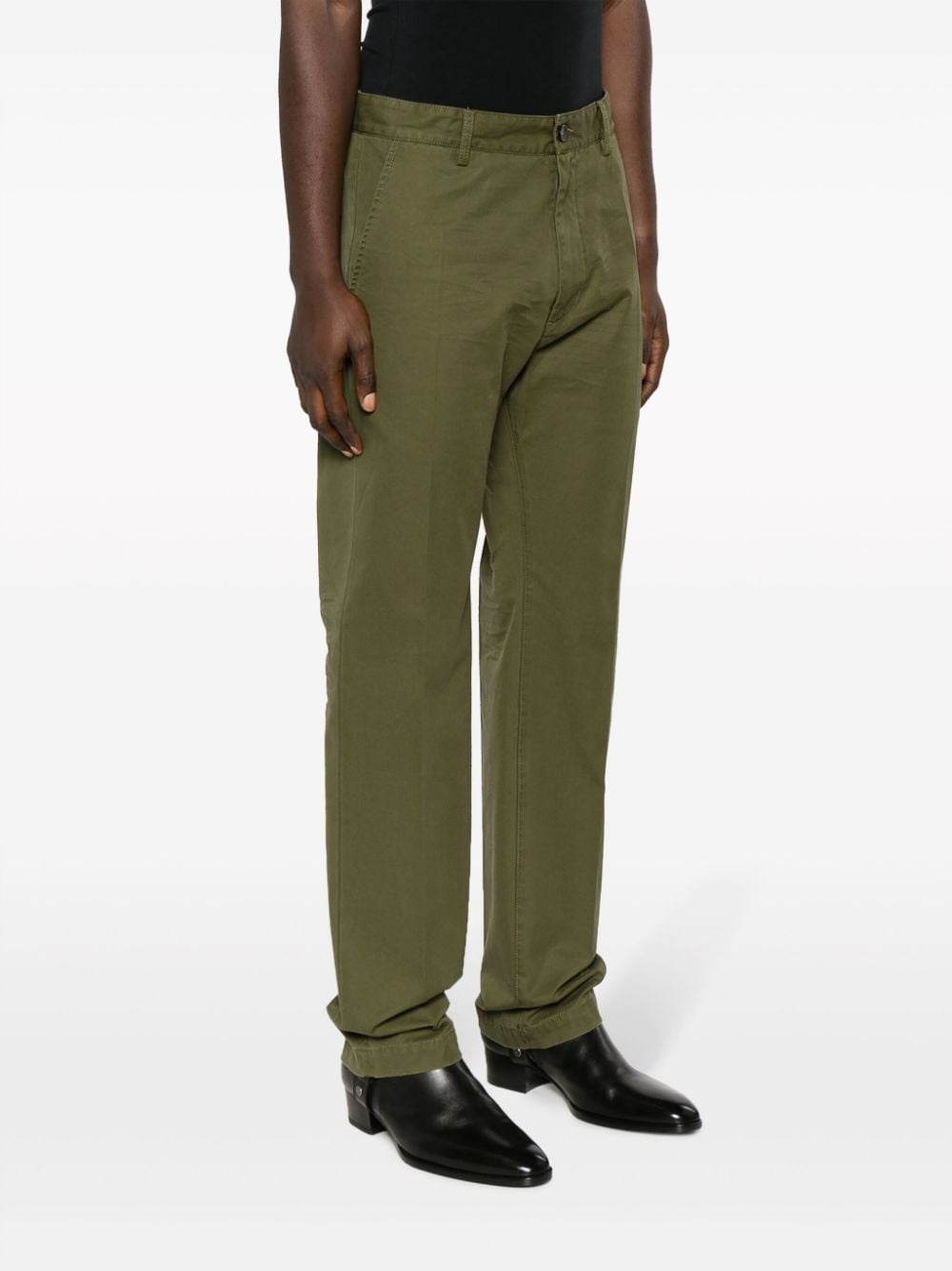 logo-print cotton straight-leg trousers - 3