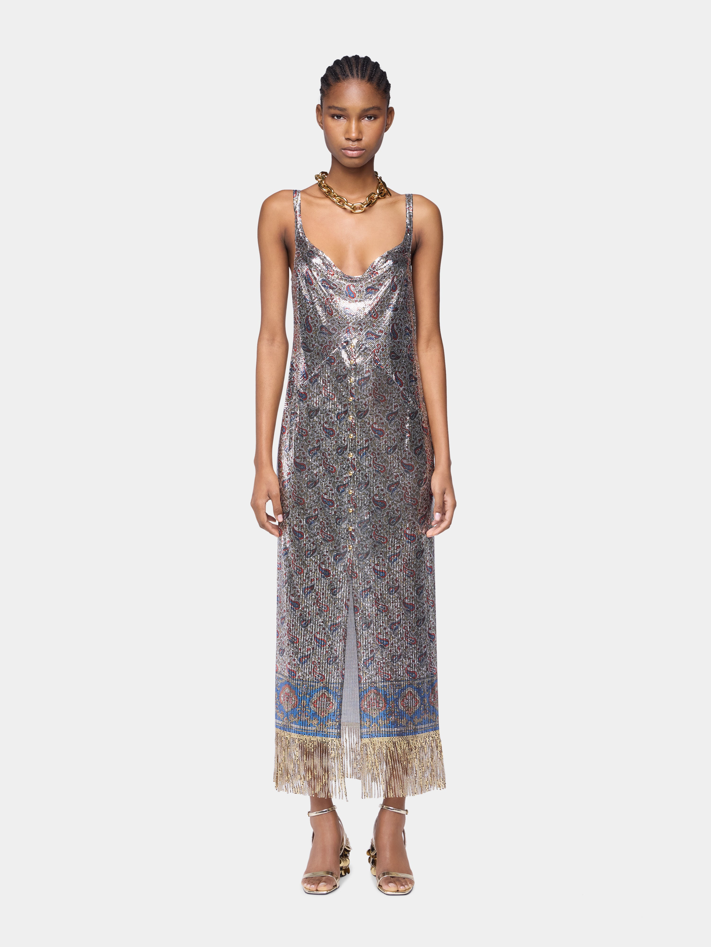 MIDI DRESS IN PRINTED MESH - 2