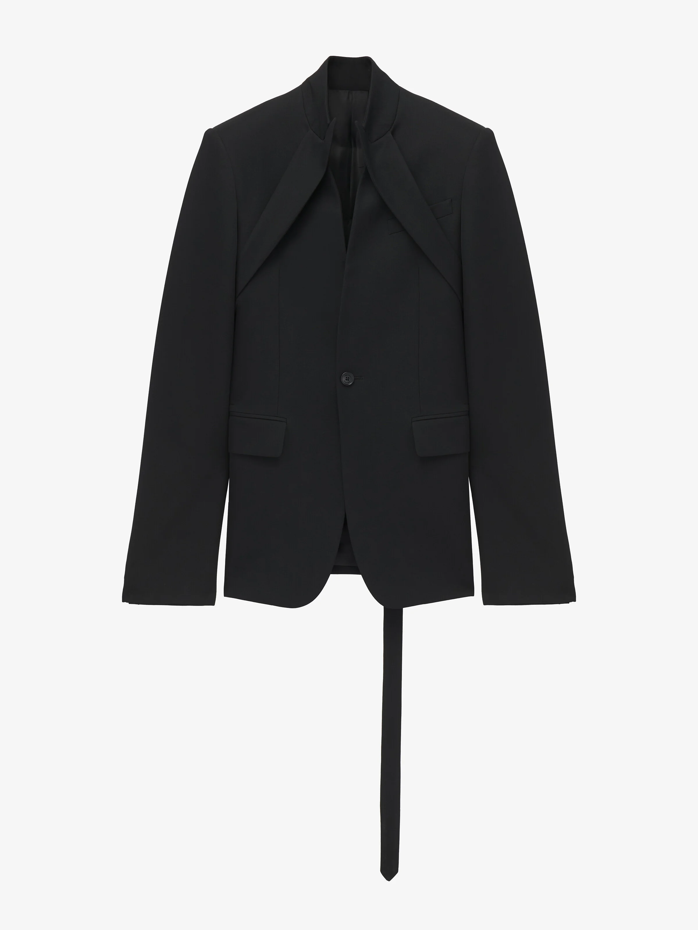 Reverse Lapel Single-breasted Jacket - 1