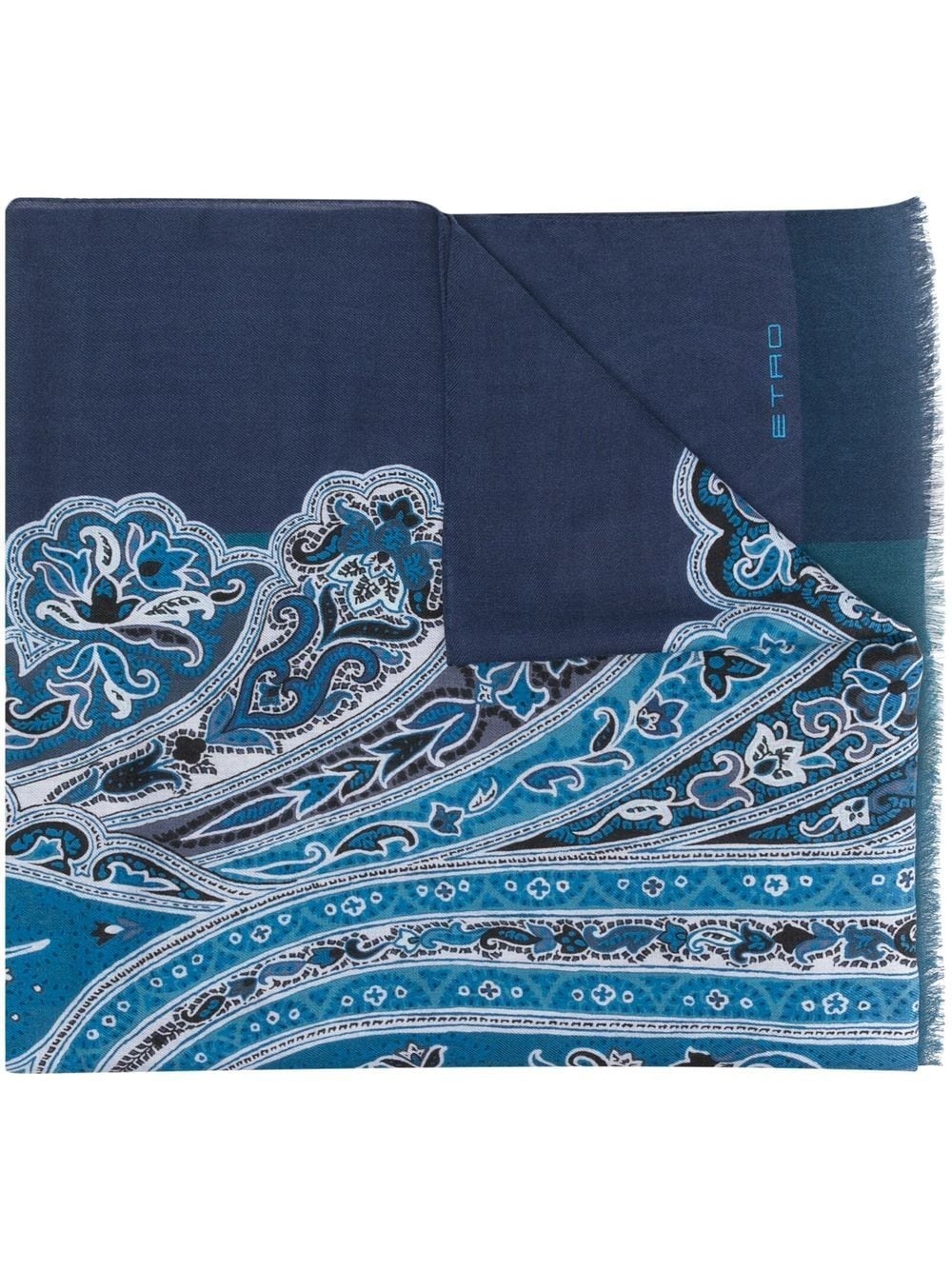 paisley print wool-silk scarf - 1