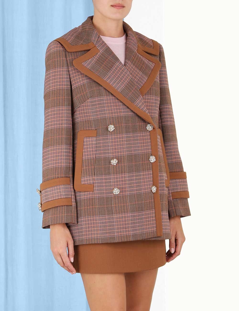 KALEIDOSCOPE CHECK PEACOAT - 5