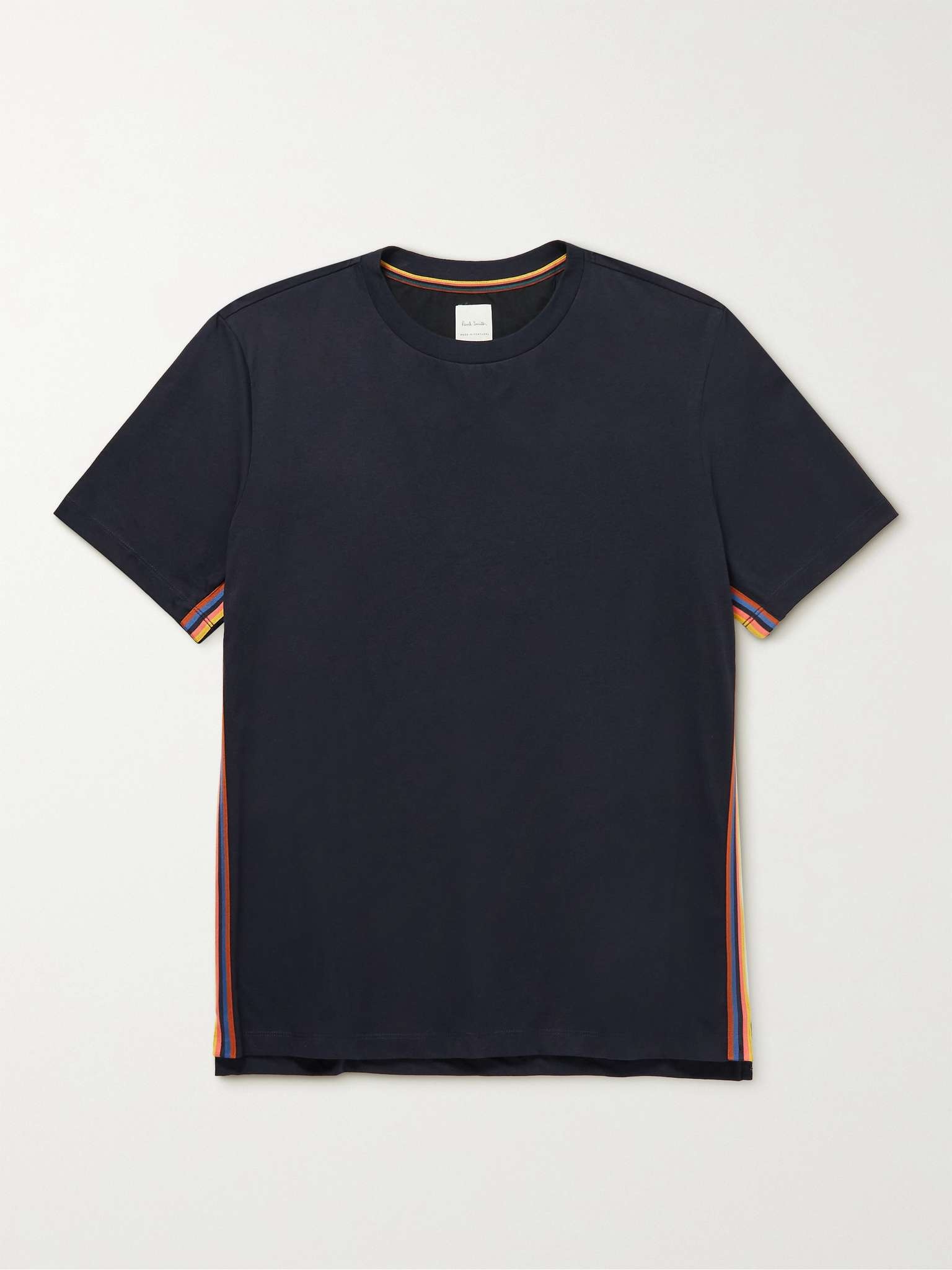 Striped Webbing-Trimmed Cotton-Jersey T-Shirt - 1