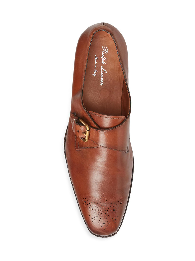 Men's Darnell Burnished Monk-Strap Shoes - Tan 4