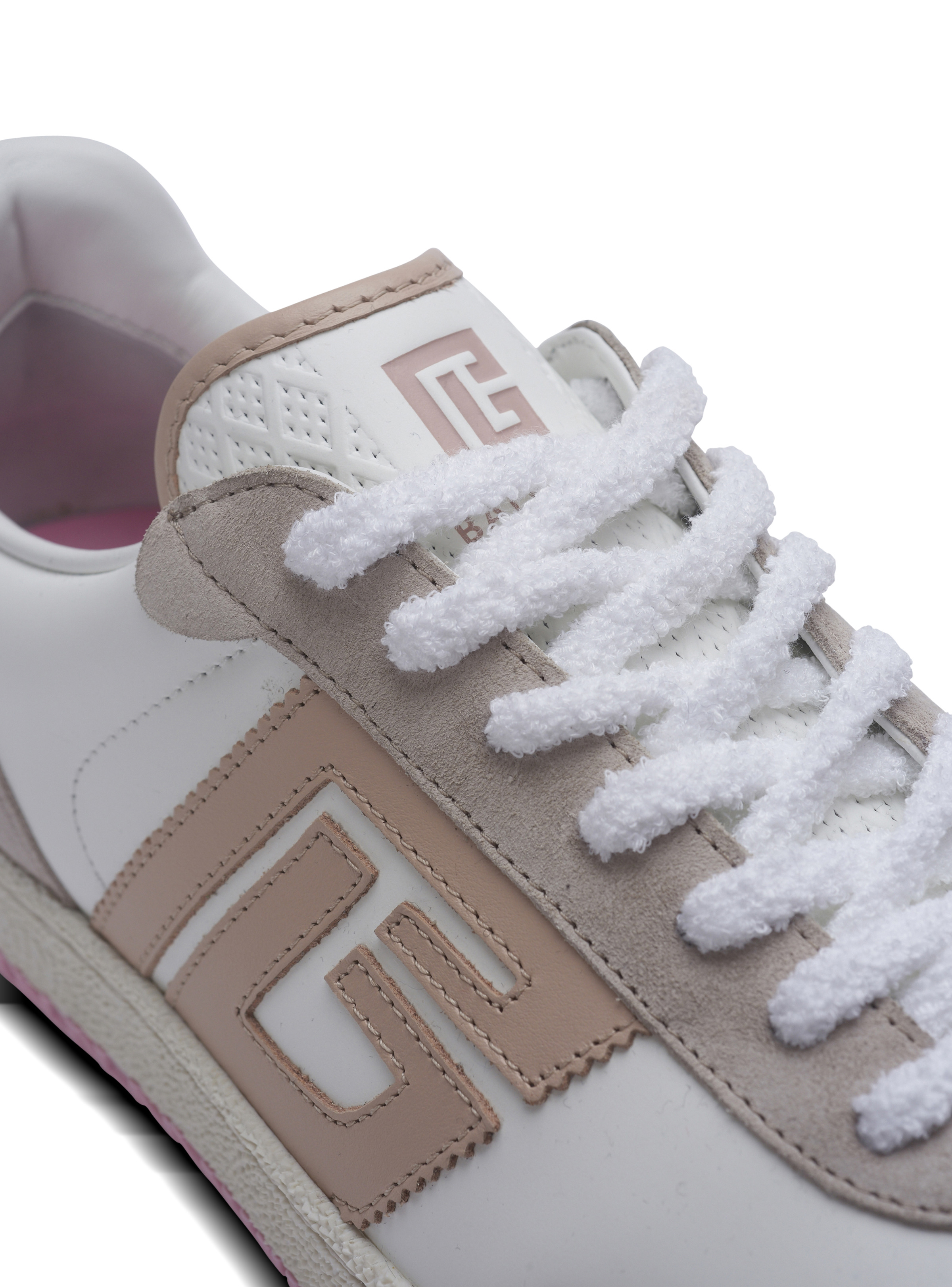 Balmain Swan trainers in calfskin and suede - 7