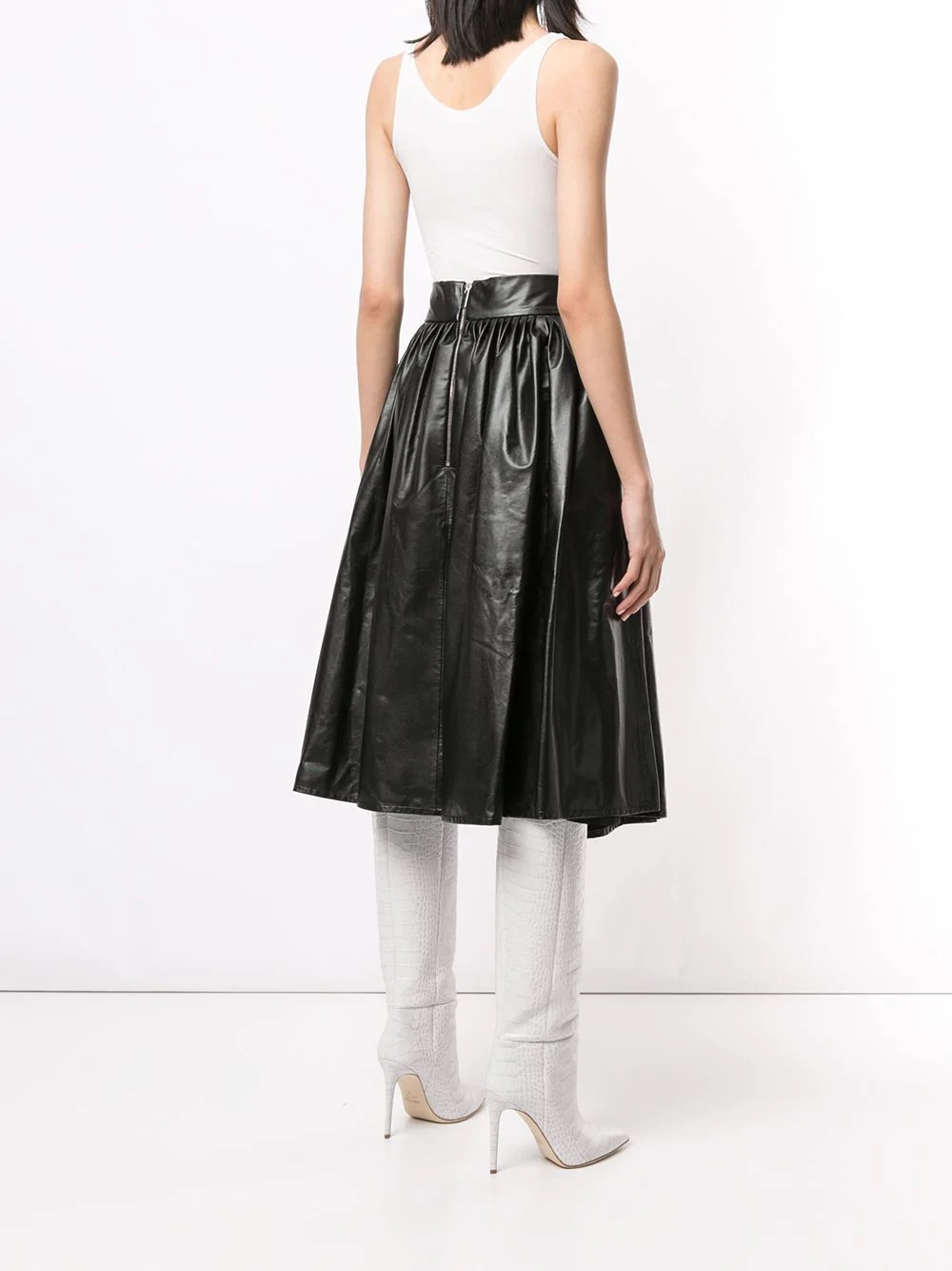 pleated leather skirt - 4