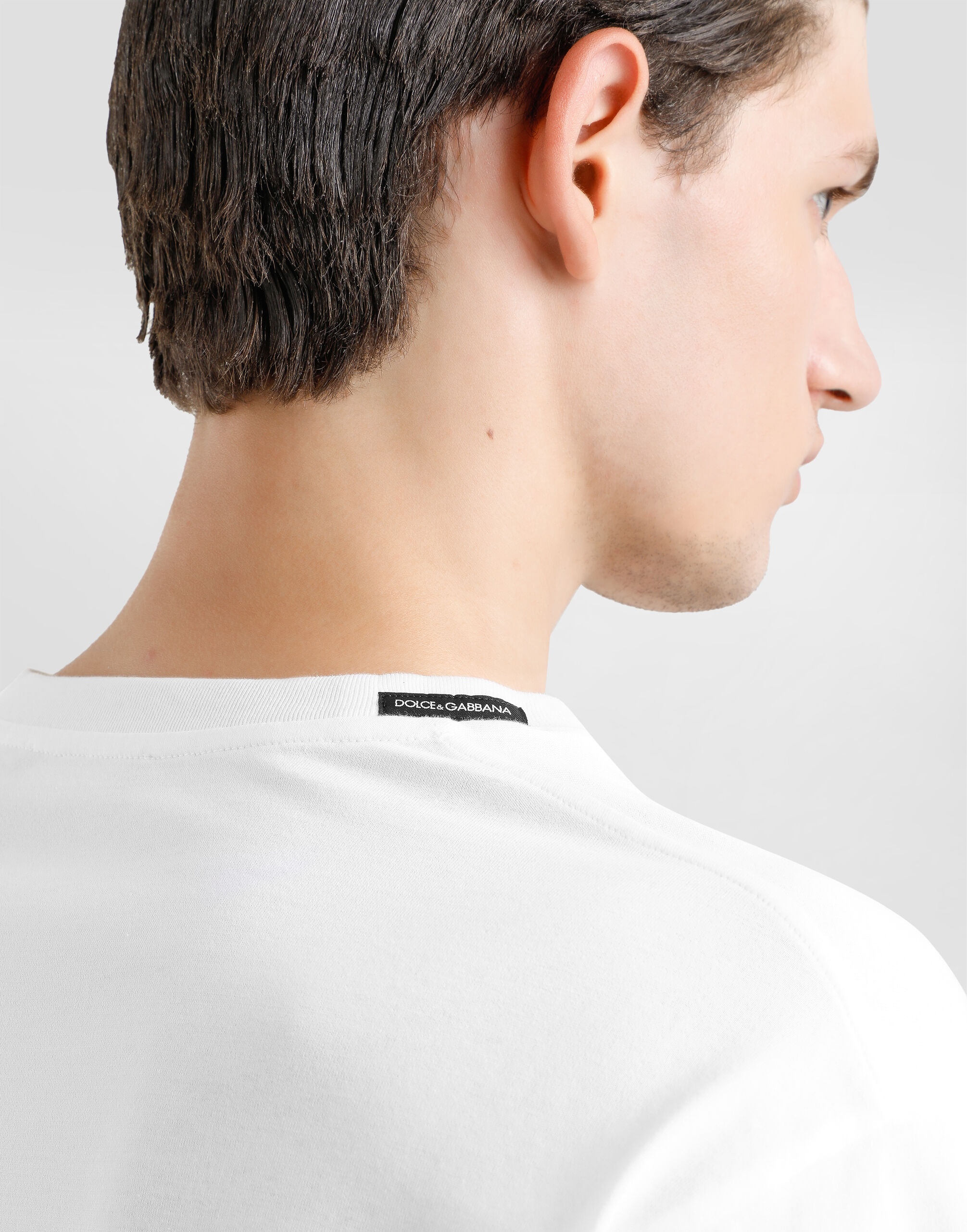 Cotton T-shirt with logo embroidery - 5