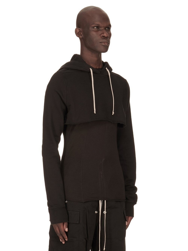 Rick Owens DRKSHDW Black Hollywood Cropped Hoodie outlook