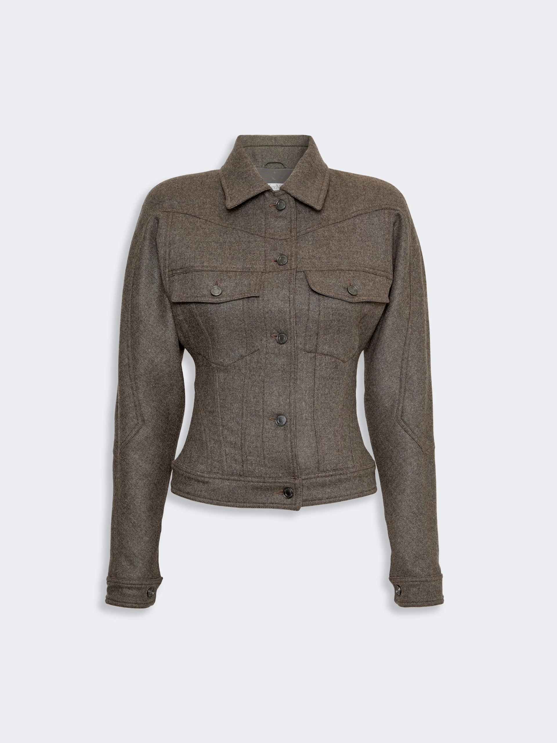 RAPACE Felted wool trucker jacket - BROWN GREY - 1