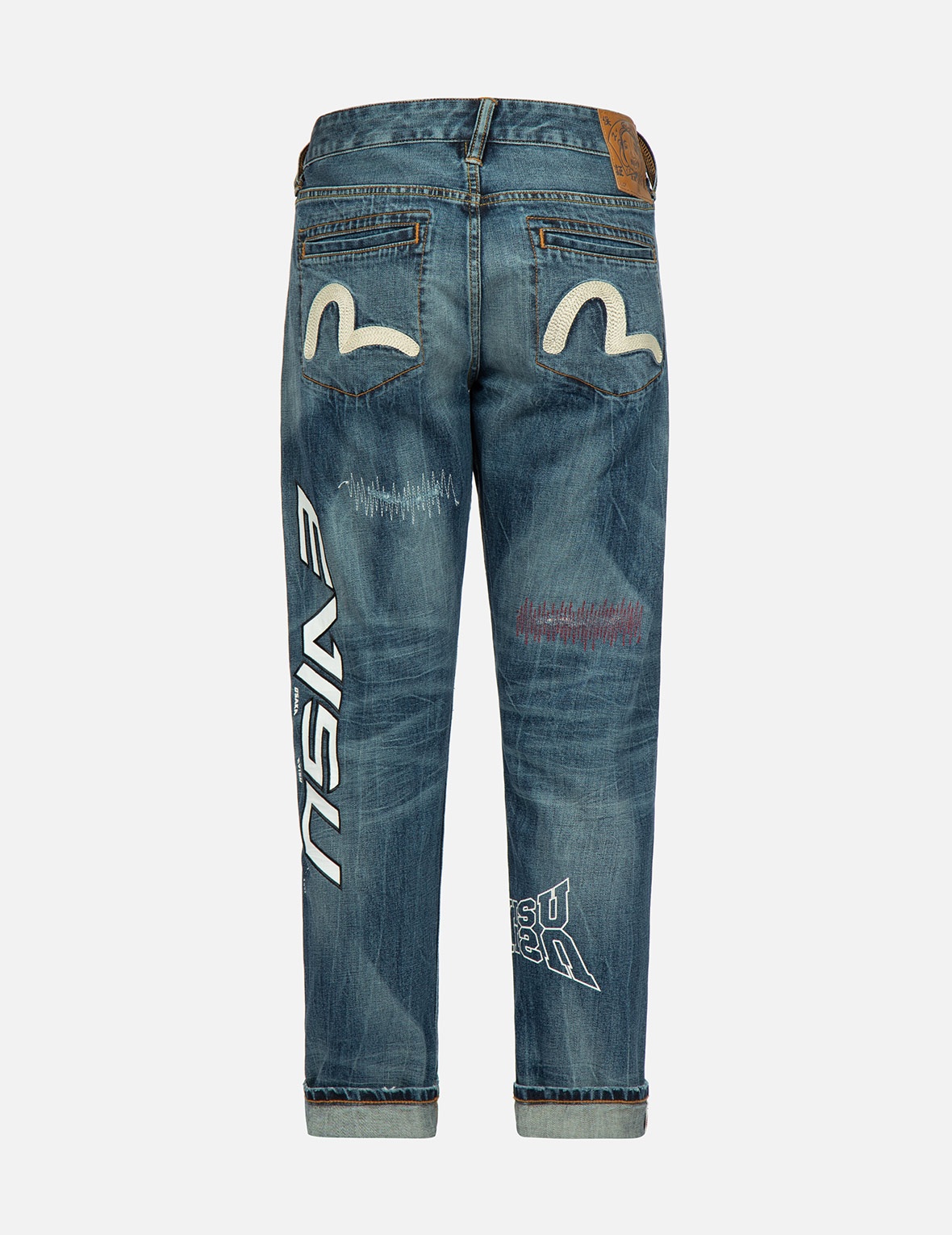 MULTI-LOGO AND SEAGULL EMBROIDERY CARROT-FIT JEANS #2017 - 2