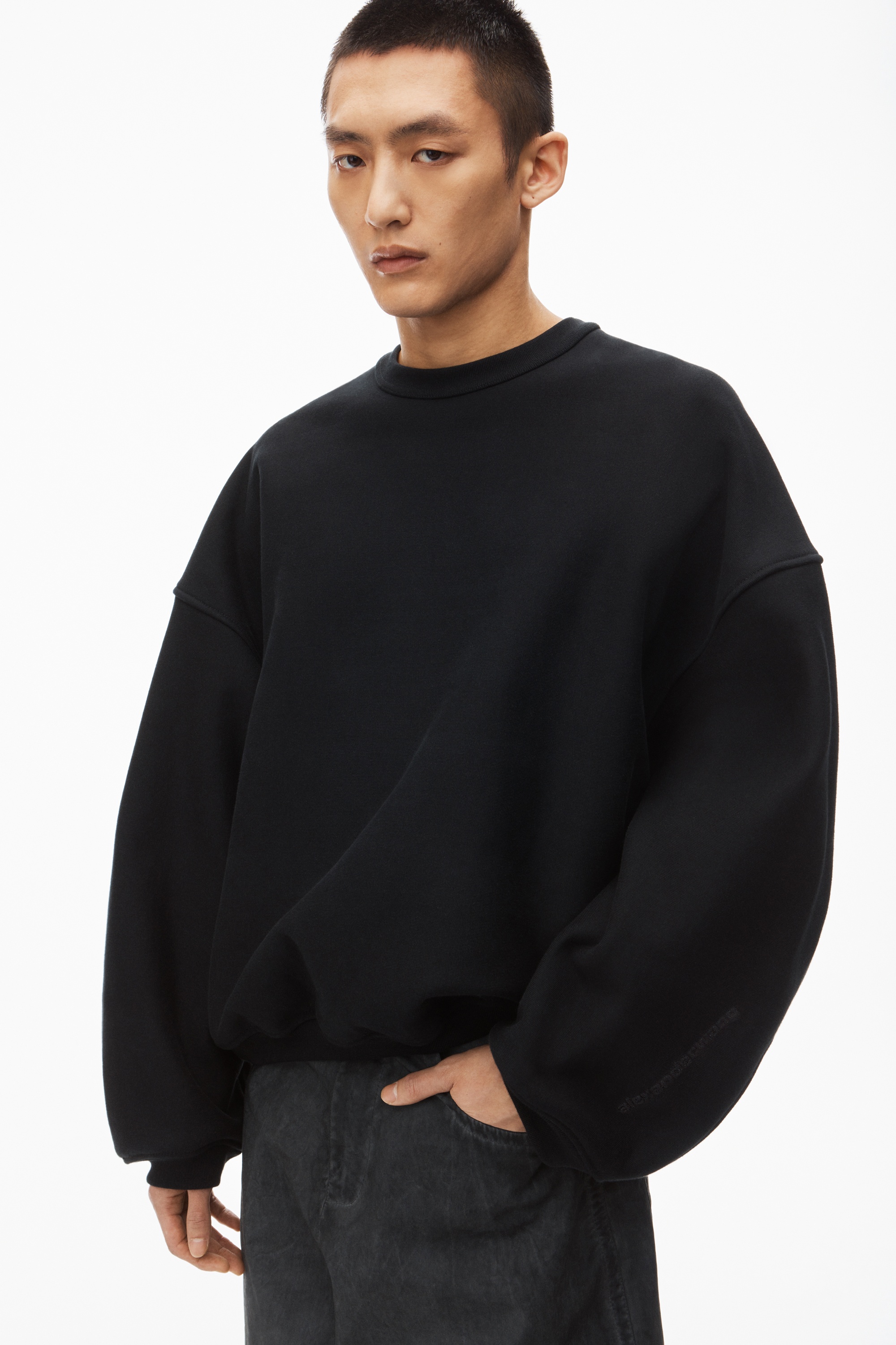 logo EMBROIDERED oversized sweatshirt in cotton - 3
