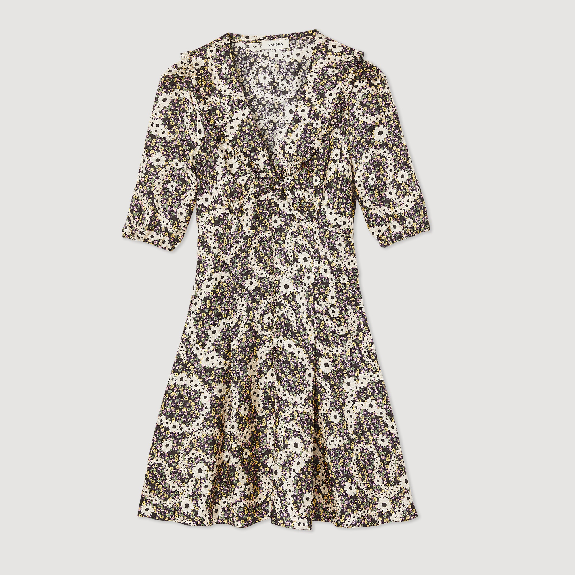 Short dress with floral paisley print - 1
