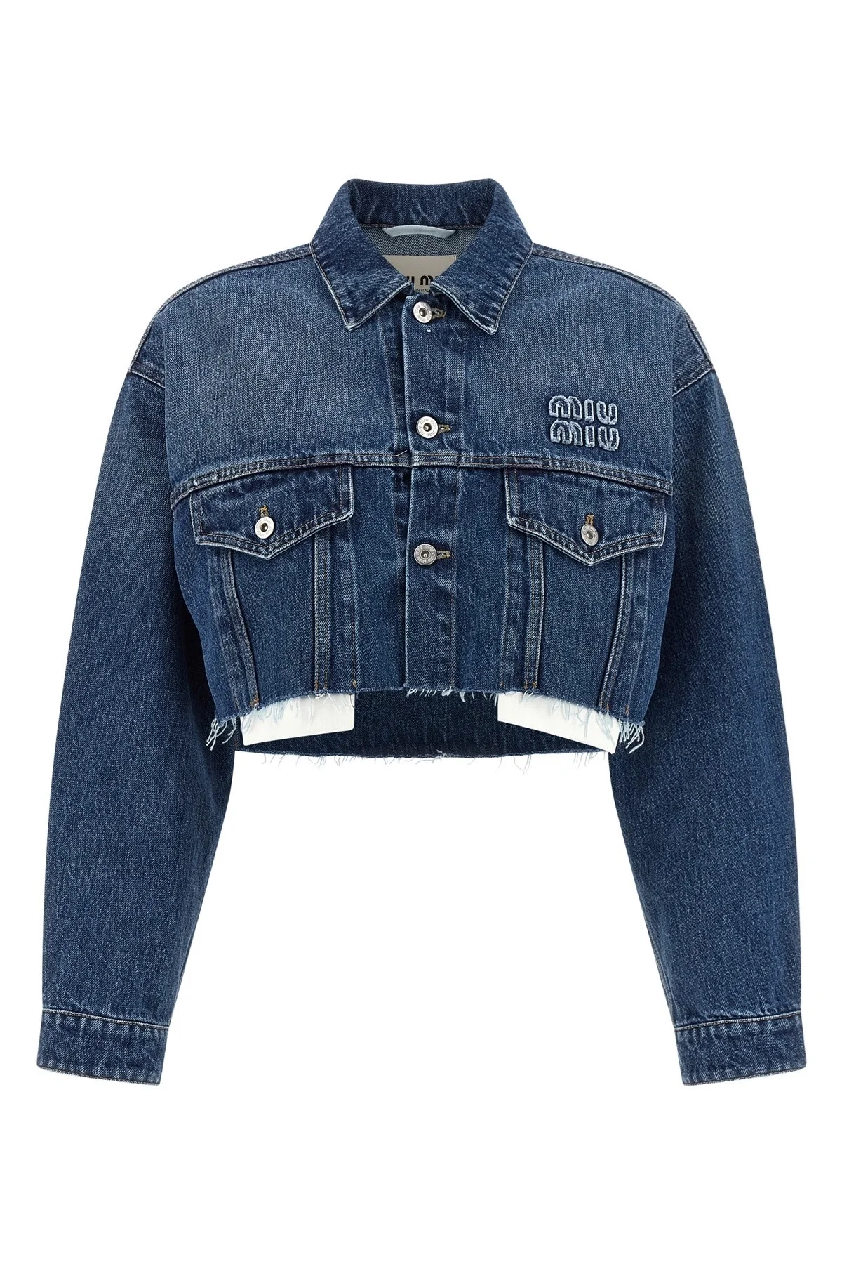 Cropped denim jacket - 1