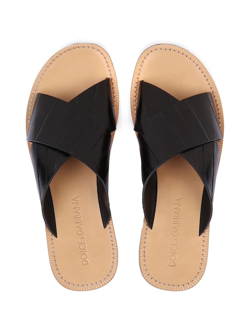 slip-on eel skin sandals - 4