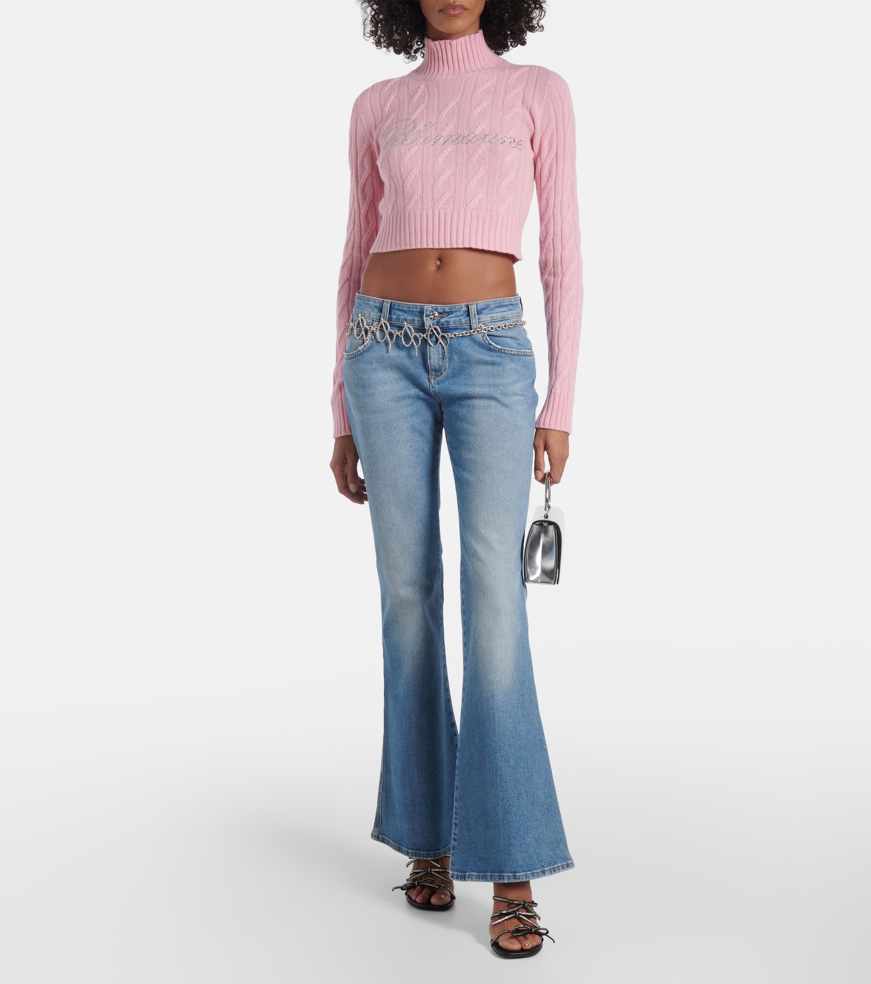 Logo cropped wool and cashmere sweater - 2