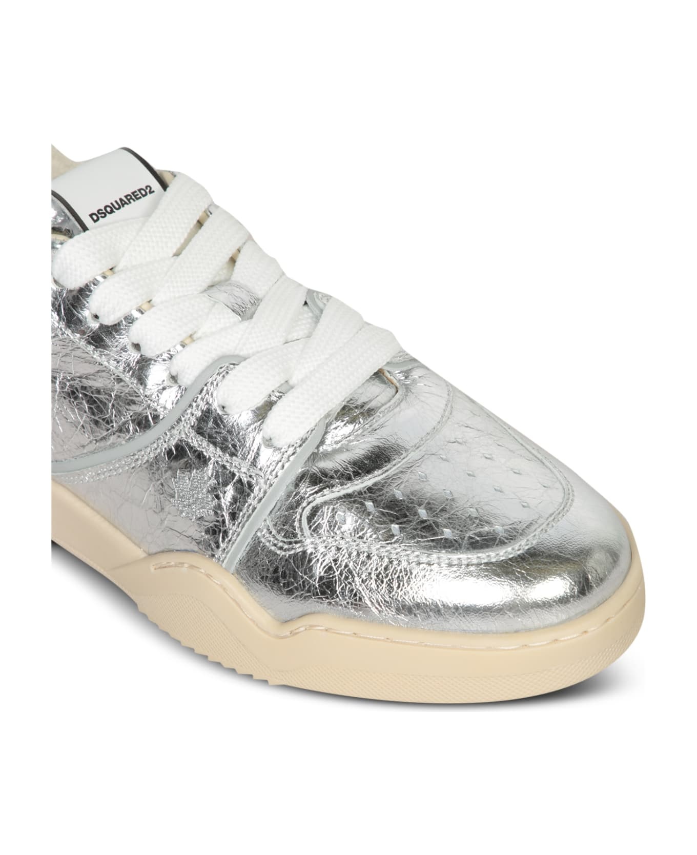 Silver Crackle Laminate Sneakers - 4